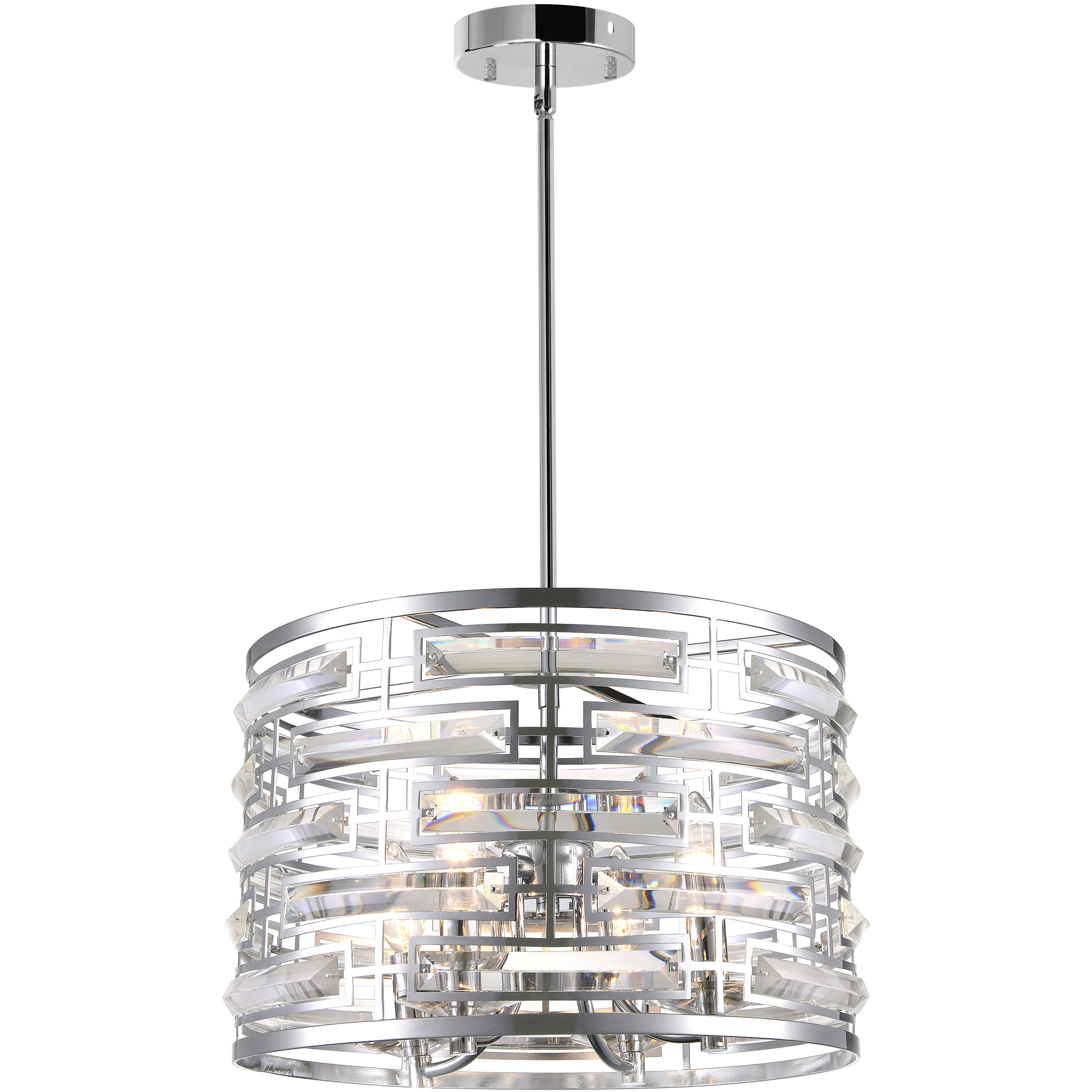 Petia 4 Light 15 inch Chrome Drum Shade Chandelier Ceiling Light
