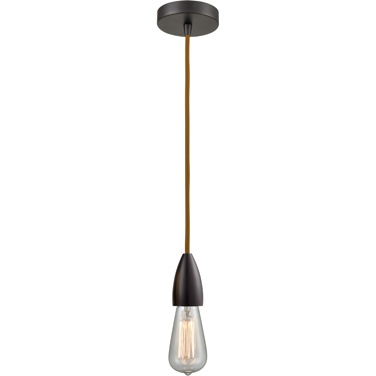 Fairchild Bare Bulb 1 Light 2 inch Oil Rubbed Bronze Mini Pendant Ceiling Light in Copper, Fairchild
