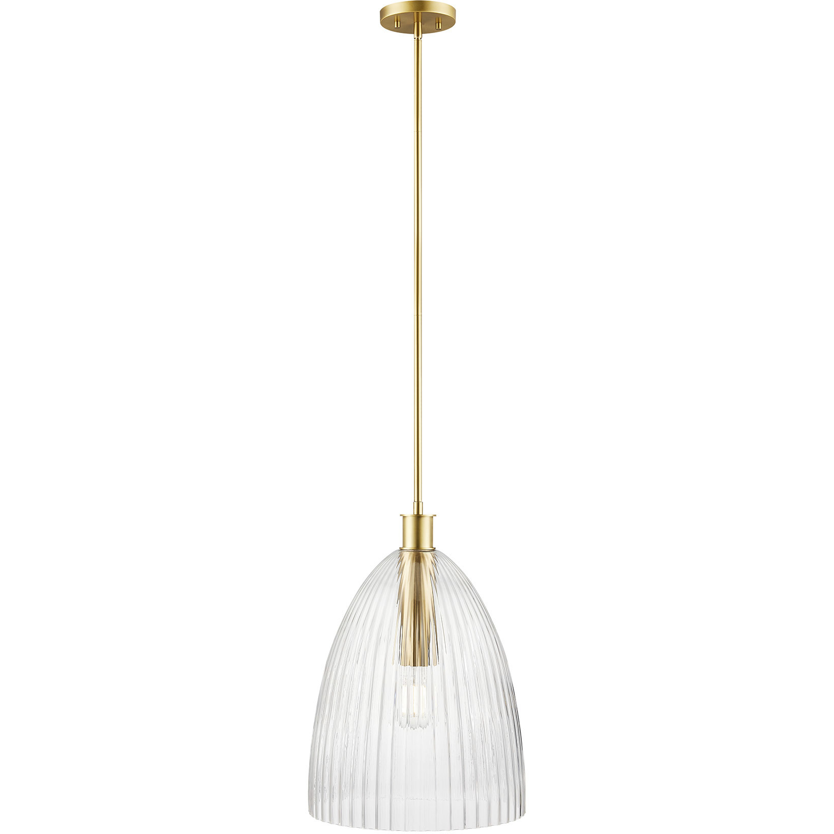 Transitional 1 Light 14 inch Natural Brass Pendant Ceiling Light