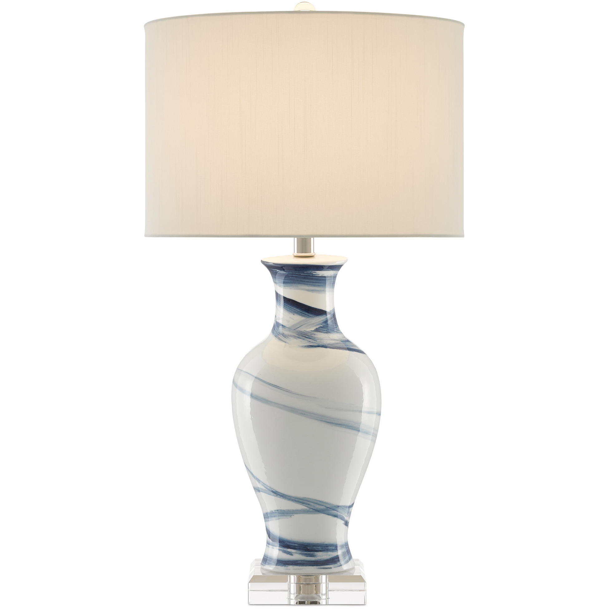 Hanni 28.5 inch 150 watt White and Blue and Clear Table Lamp Portable Light