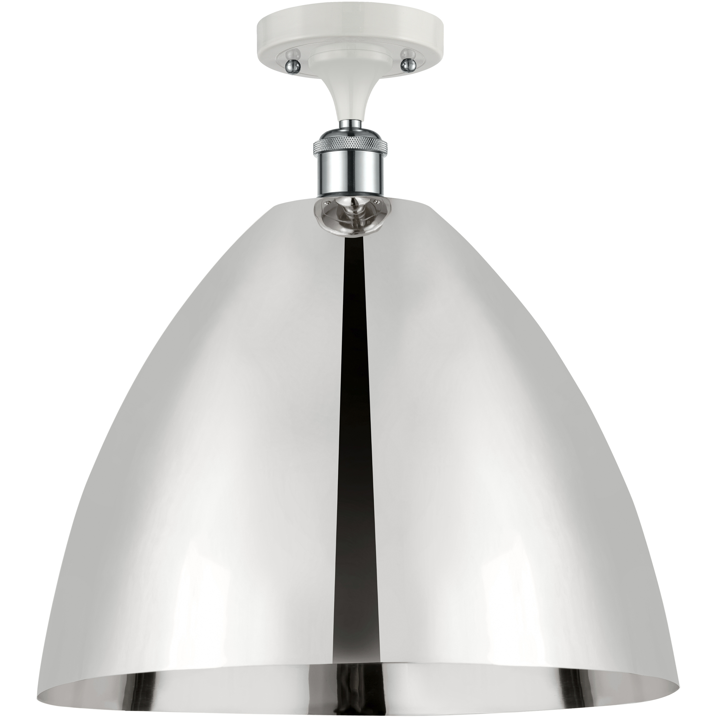Ballston Dome LED 16 inch White and Polished Chrome Semi-Flush Mount Ceiling Light