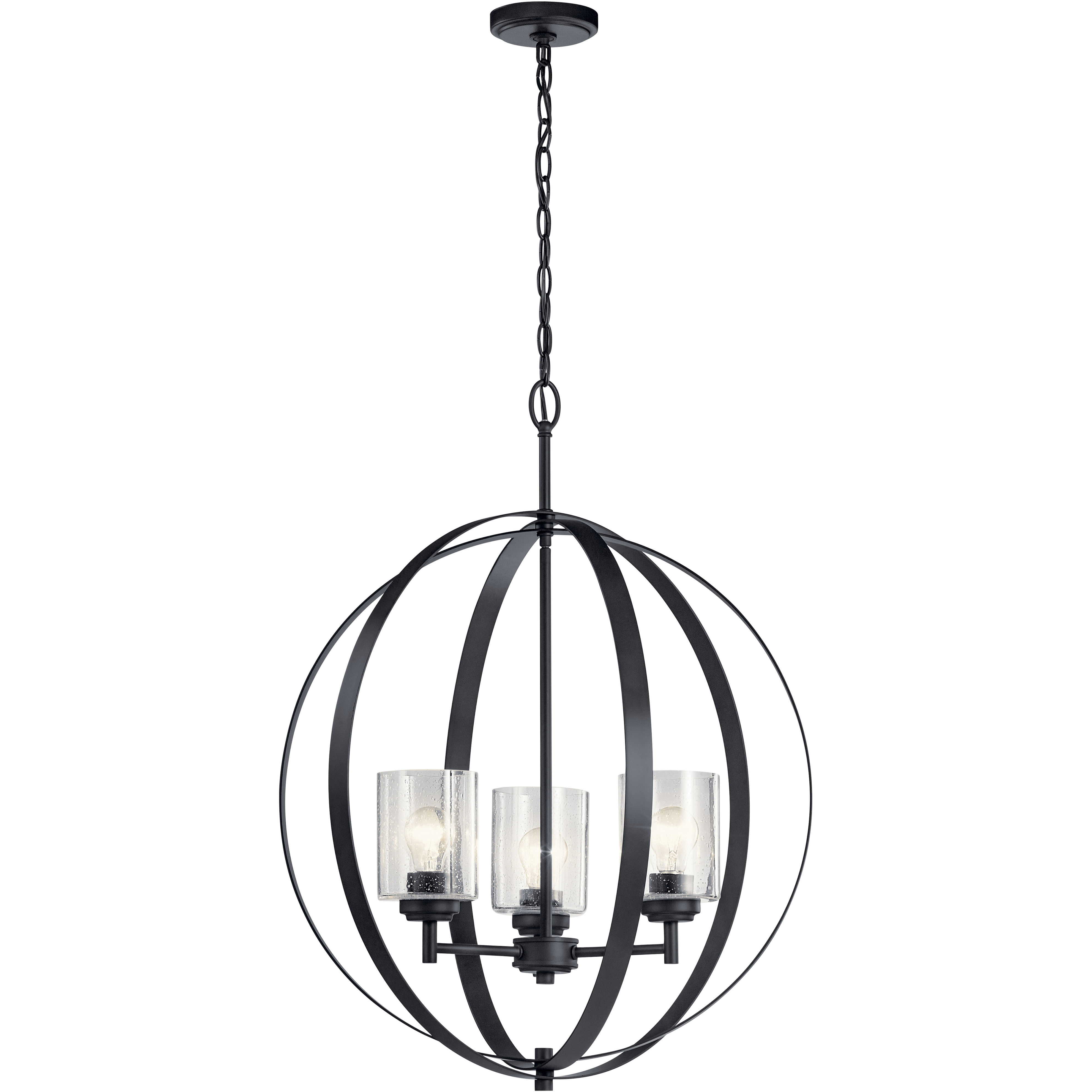 Winslow 3 Light 24.5 inch Black Chandelier 1 Tier Medium Ceiling Light, Medium