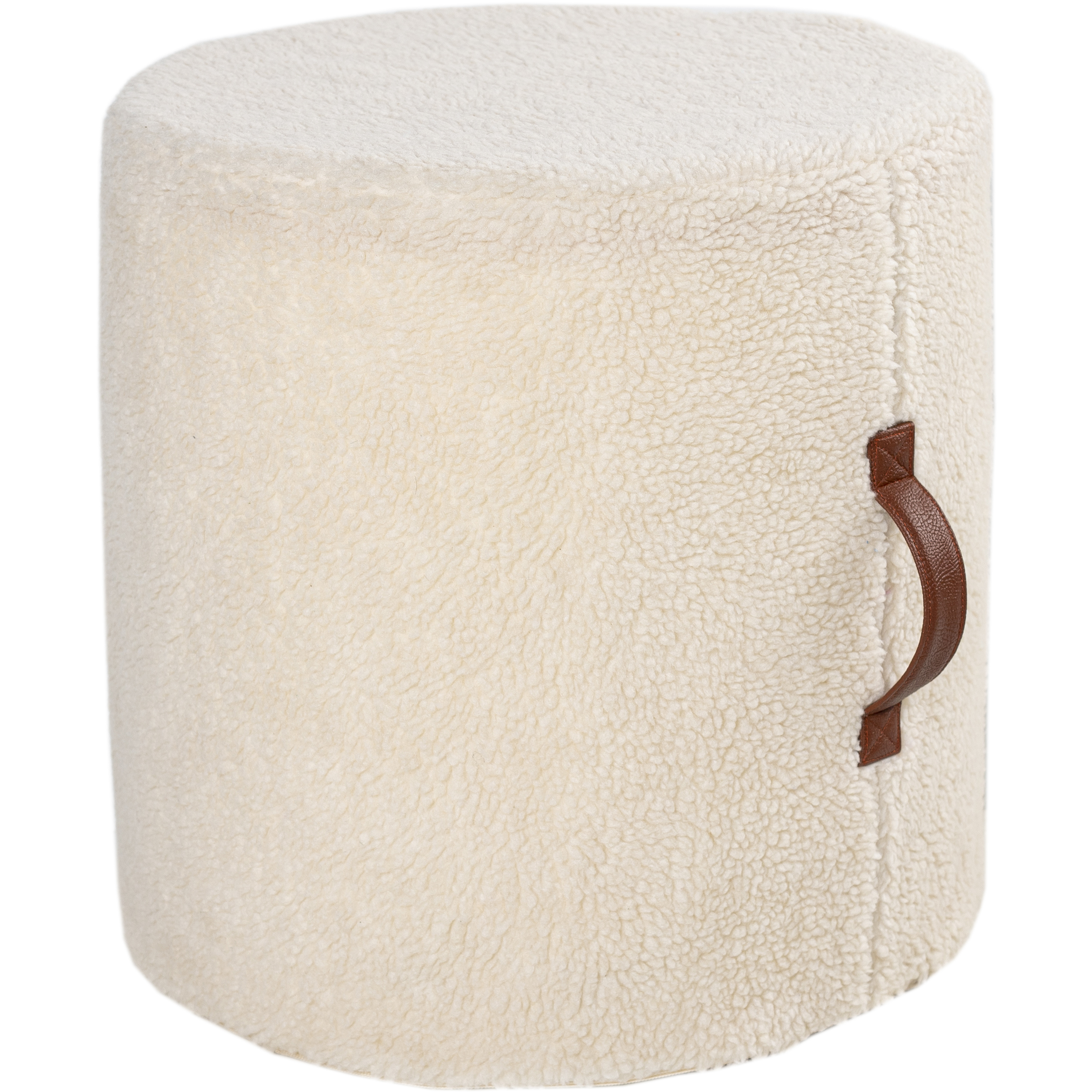 Shepherd 16 inch Cream Pouf, Cylinder