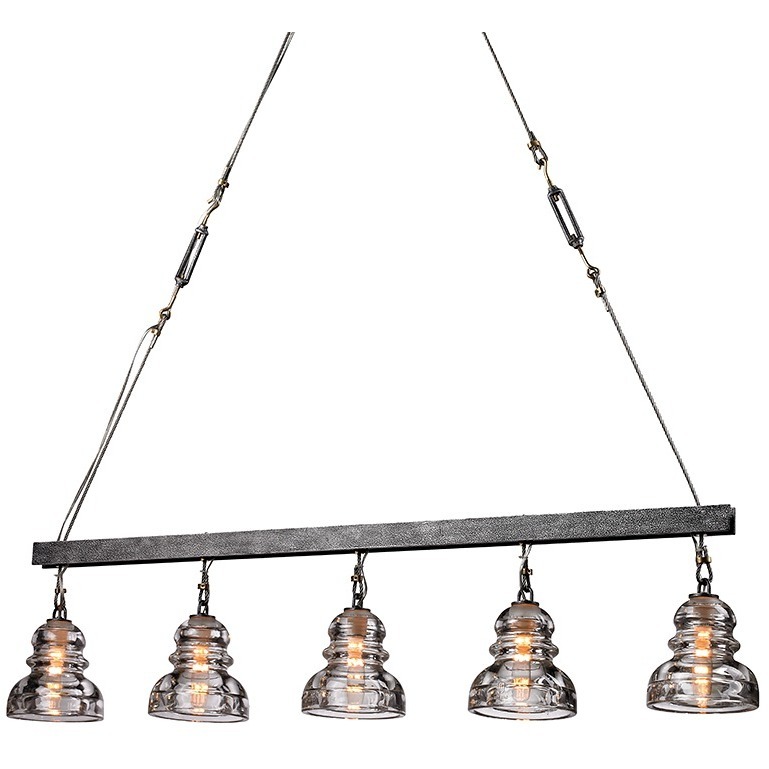 Menlo Park 5 Light 44.5 inch Old Silver Linear Ceiling Light