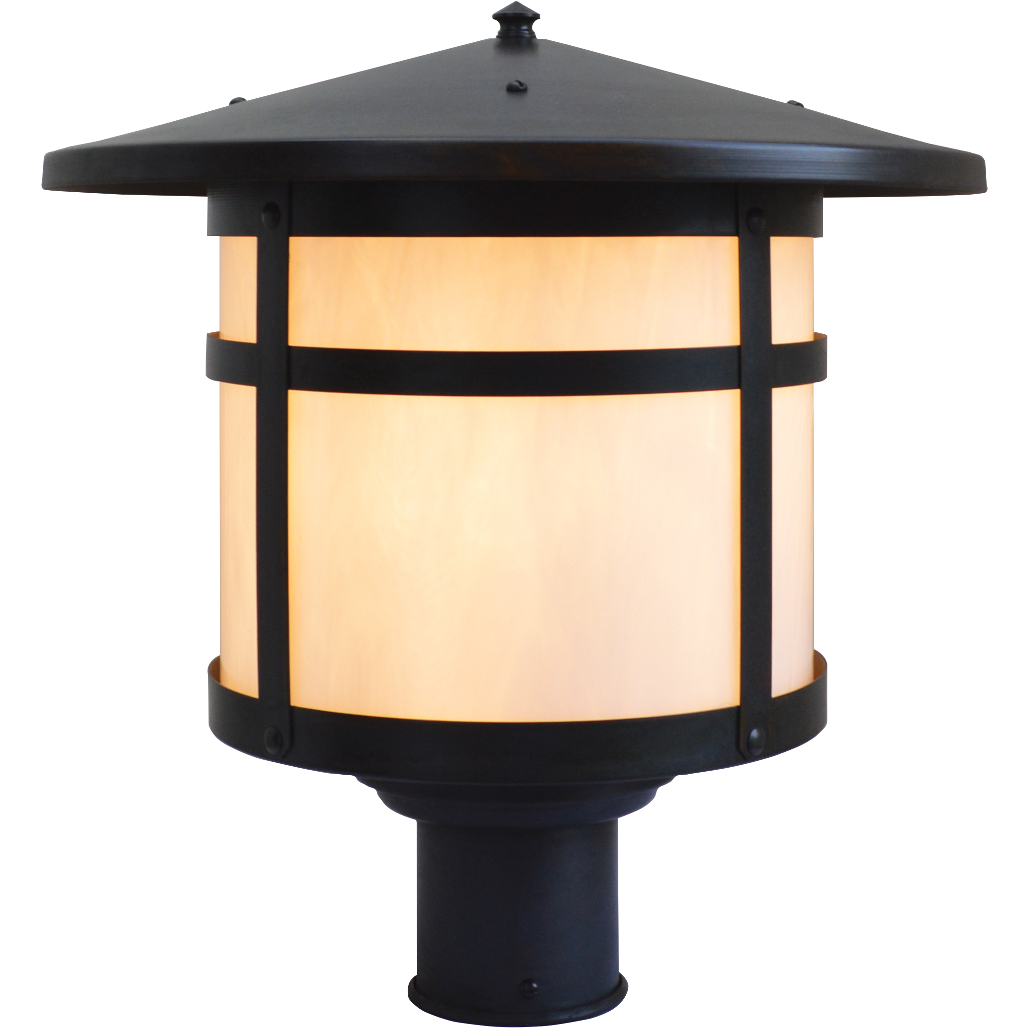 Berkeley 1 Light 11.12 inch Antique Copper Post Mount in White Opalescent