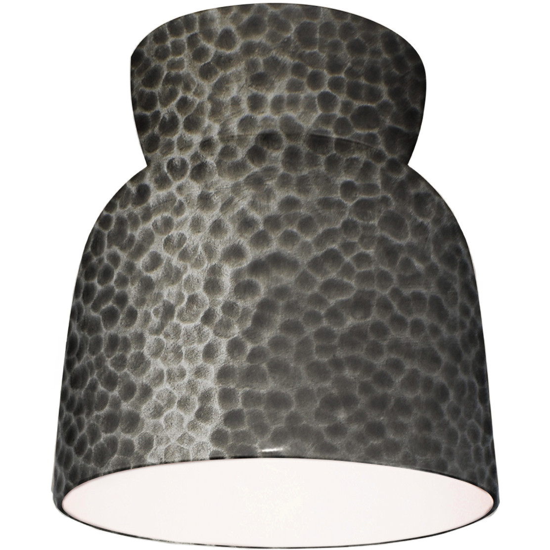 Radiance Collection - Hourglass 1 Light 7.5 inch Hammered Pewter Flush-Mount Ceiling Light in Replaceable Bulb, Form+Finish+Function