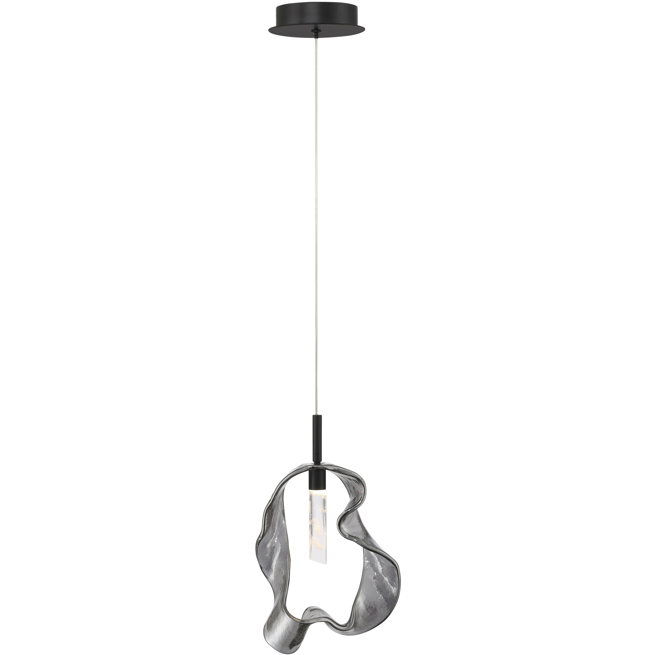 Norah 1 Light 5.5 inch Matte Black Standard Pendant Ceiling Light in Smoke