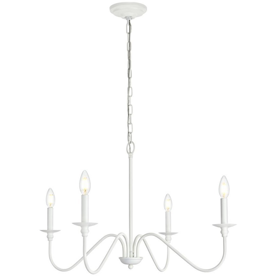 Rohan 4 Light 30 inch White Chandelier Ceiling Light