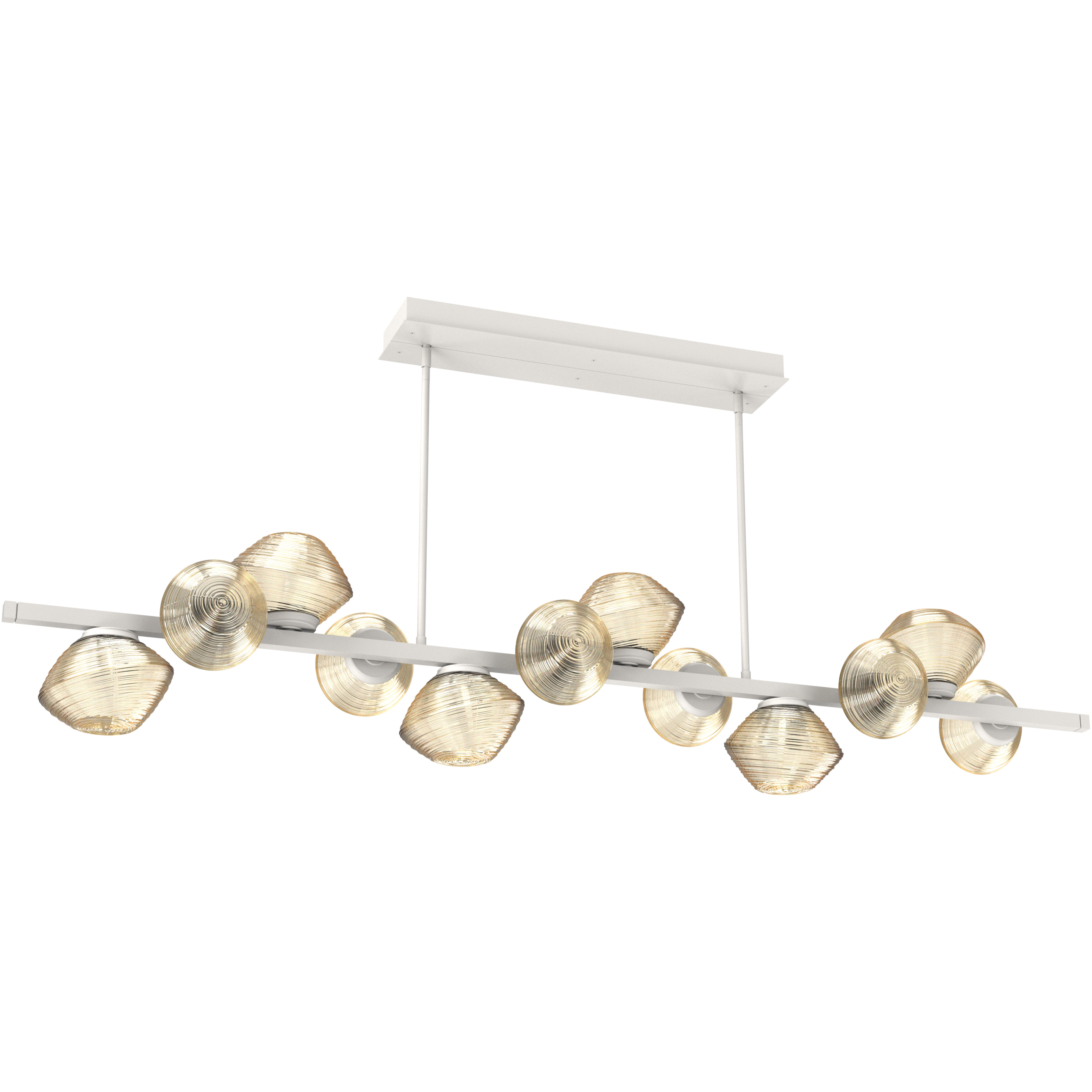 Mesa LED 72 inch Salt White Chandelier Ceiling Light in Amber, 2700K LED, Twisted Branch