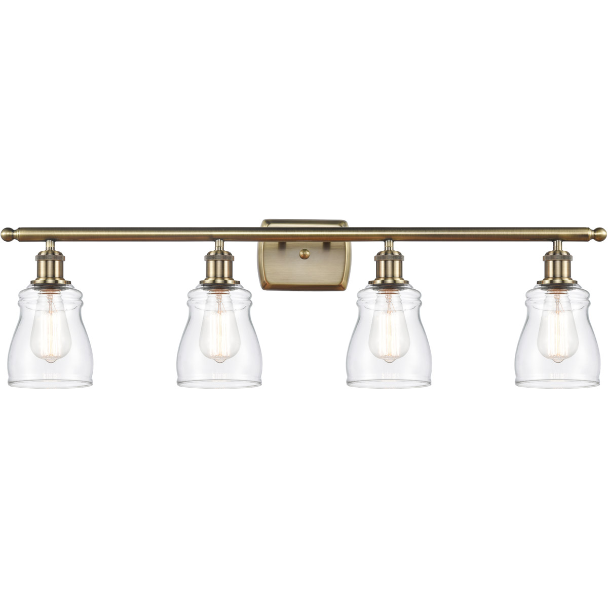Ballston Ellery LED 36 inch Antique Brass Bath Vanity Light Wall Light in Clear Glass, Ballston