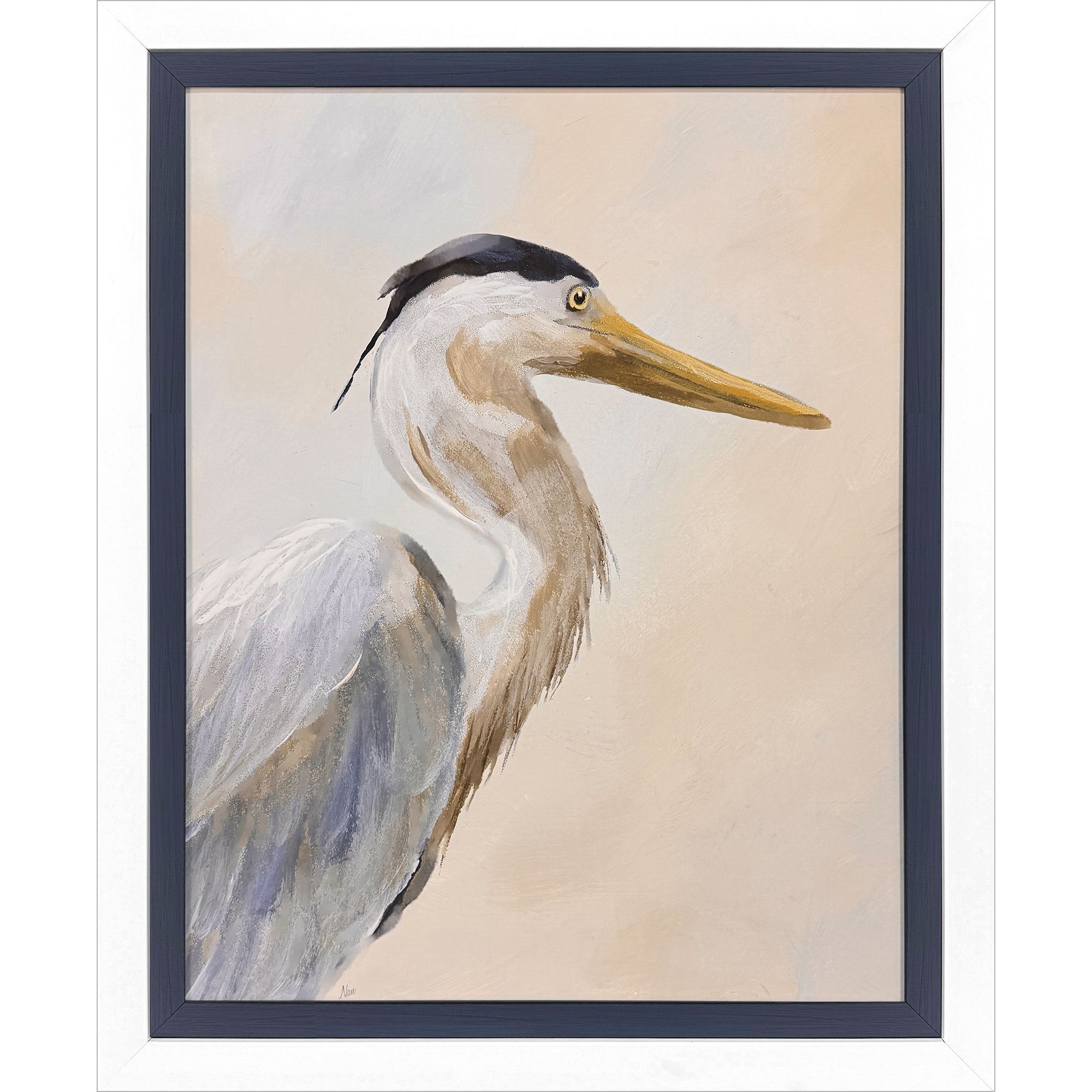 Heron Haven Blue and Gray Framed Art, Propac