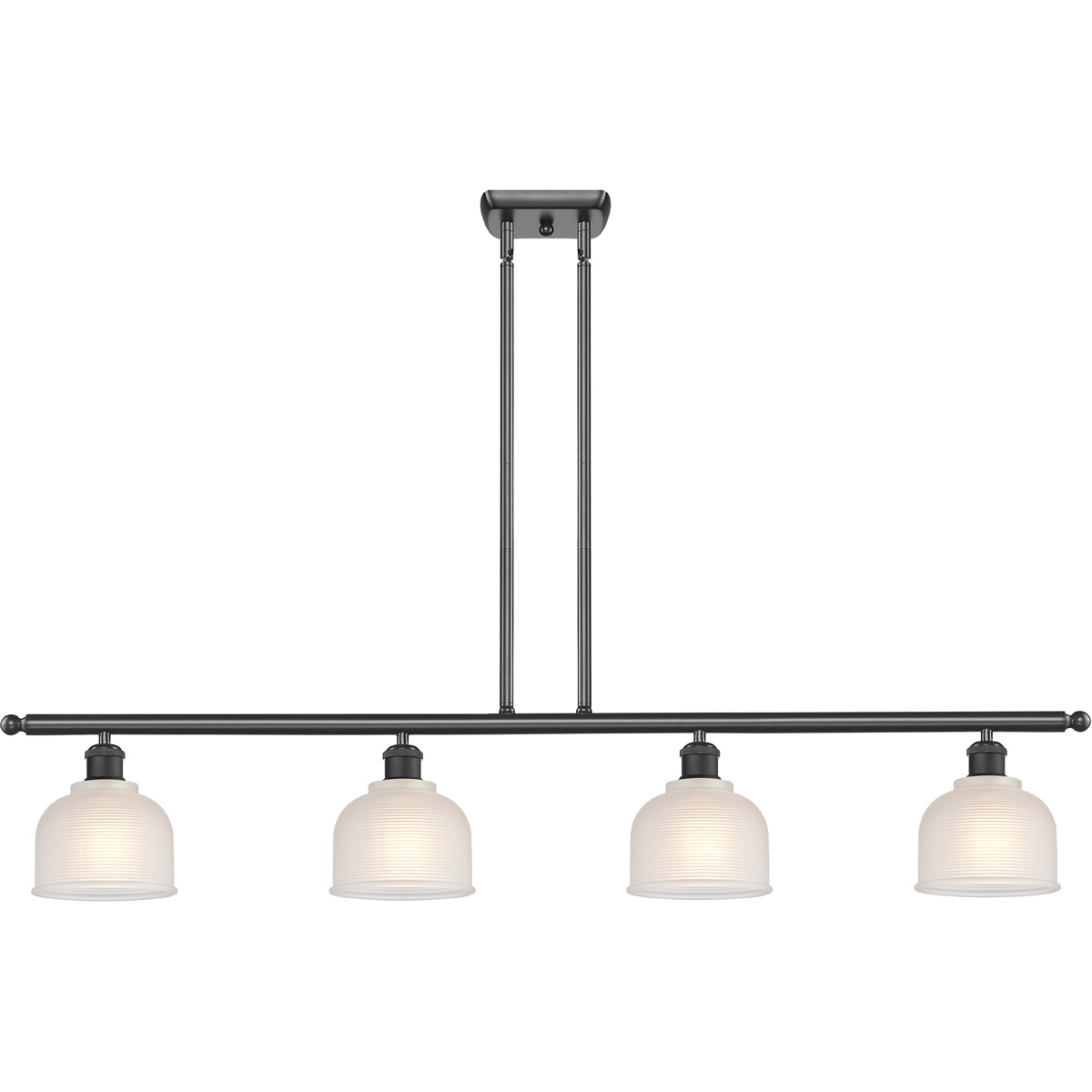 Ballston Dayton LED 48 inch Matte Black Island Light Ceiling Light in White Glass, Ballston