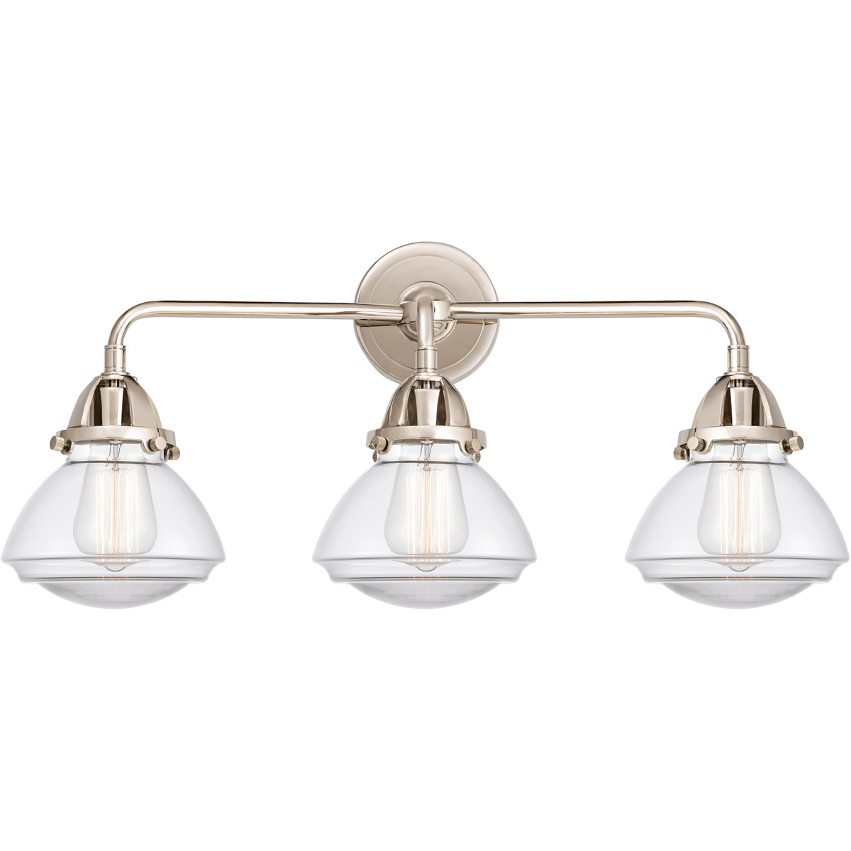 Nouveau 2 Olean 3 Light 25 inch Polished Nickel Bath Vanity Light Wall Light in Clear Glass