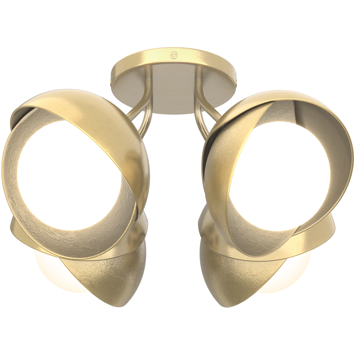 Brooklyn 4 Light 15.8 inch Modern Brass and Modern Brass Semi-Flush Ceiling Light