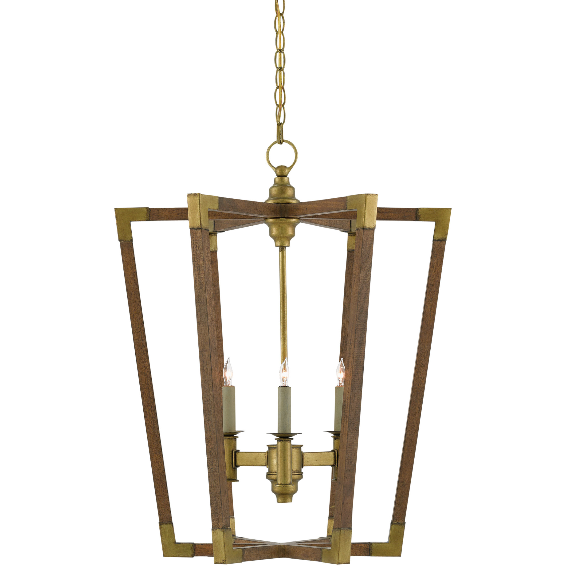 Bastian 3 Light 23.5 inch Chestnut and Brass Chandelier Ceiling Light, Medium