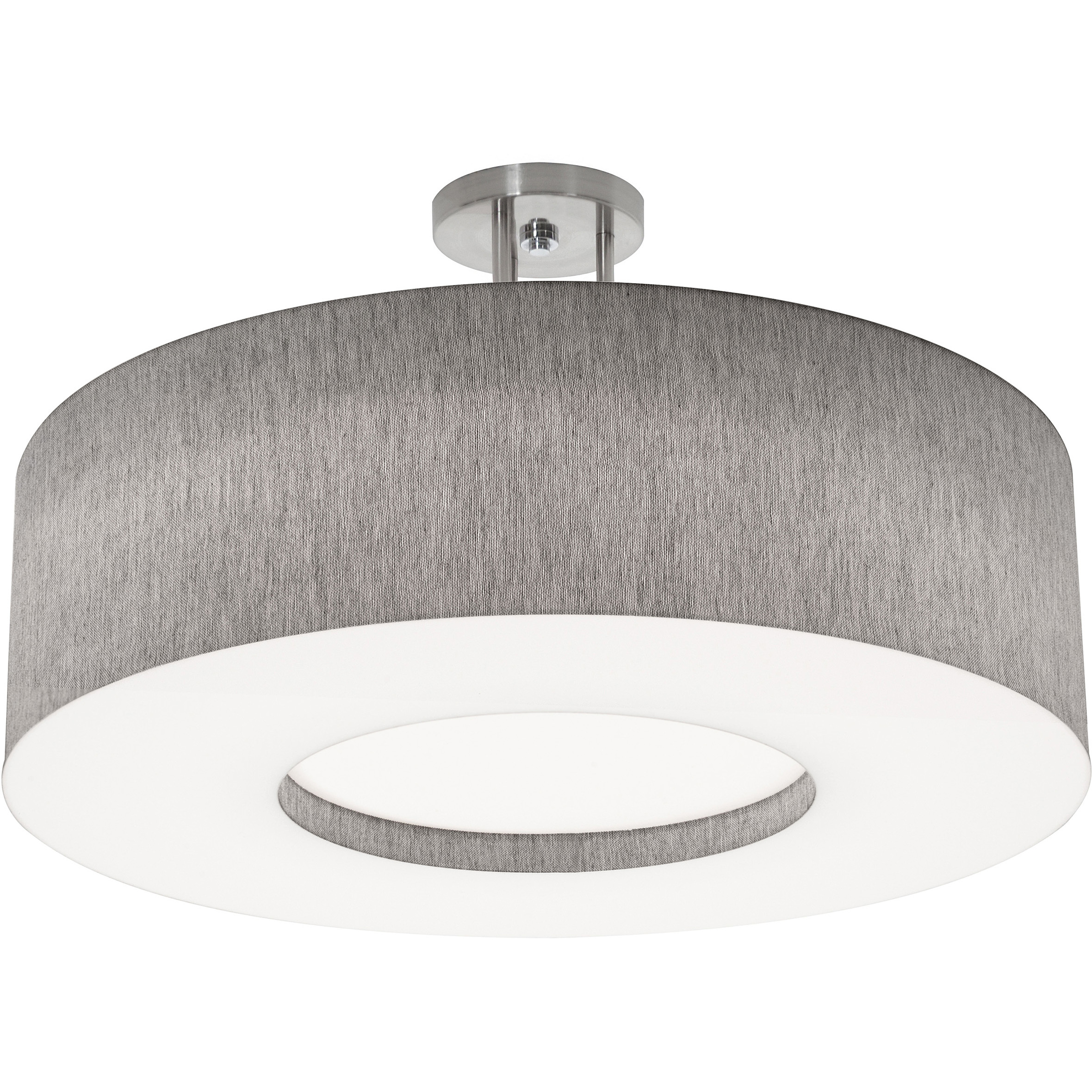 Montclair 3 Light 24 inch Satin Nickel Semi-Flush Mount Ceiling Light in Grey, Incandescent
