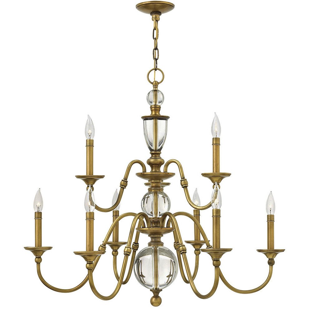 Eleanor 9 Light 35.25 inch Heritage Brass Indoor Chandelier Ceiling Light