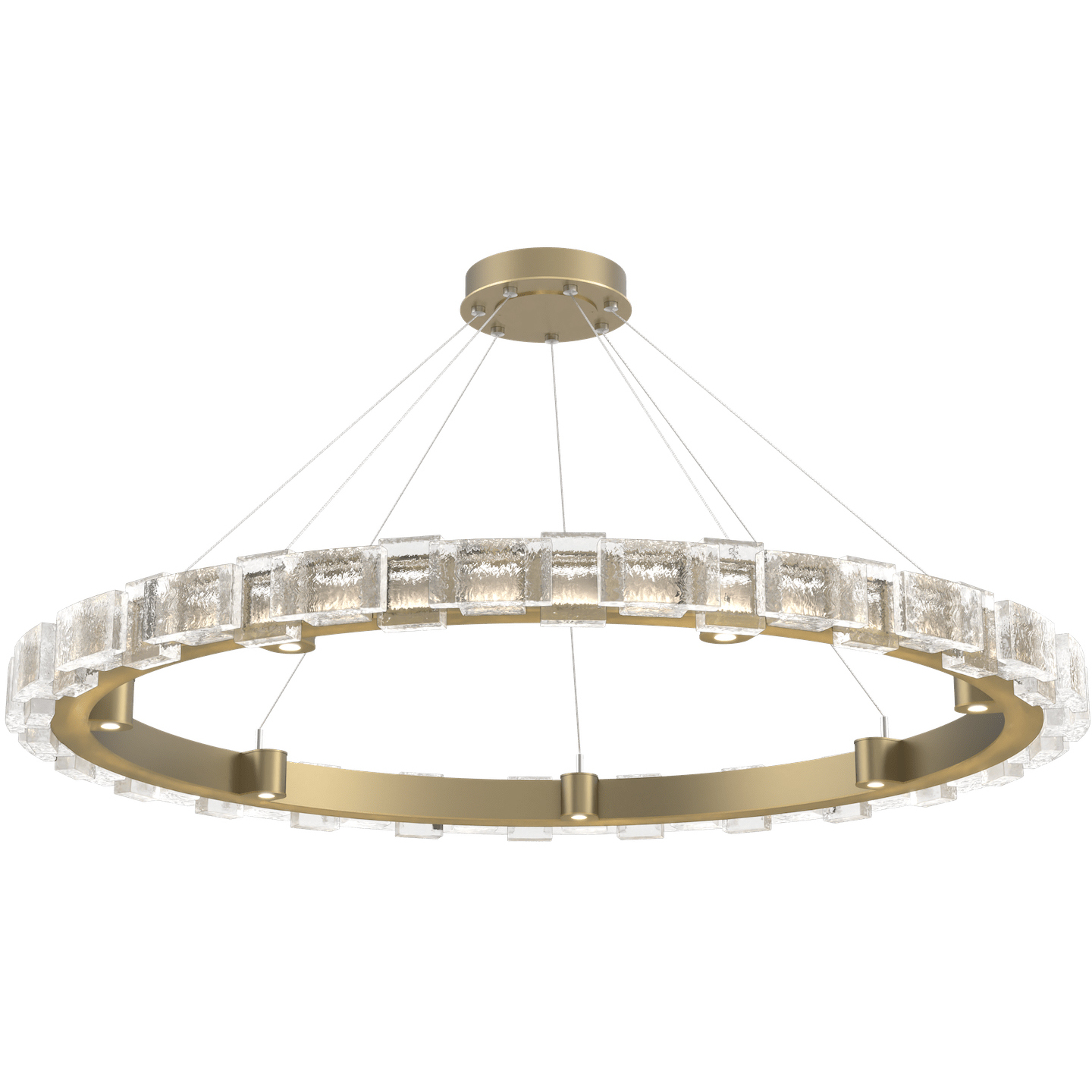 Tessera LED Gilded Brass Chandelier Ceiling Light, Ring