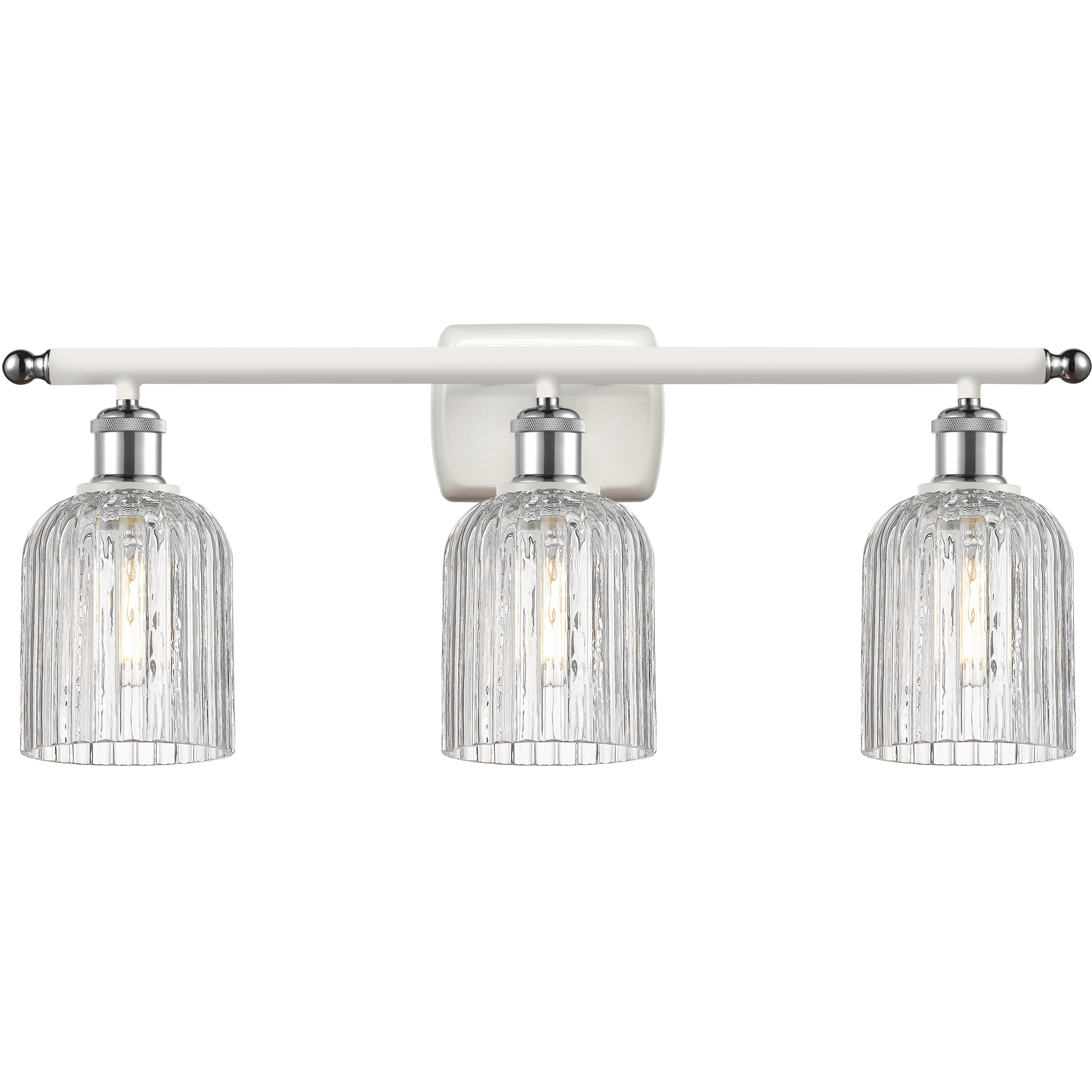 Ballston Bridal Veil 3 Light 25 inch White Polished Chrome Bath Vanity Light Wall Light