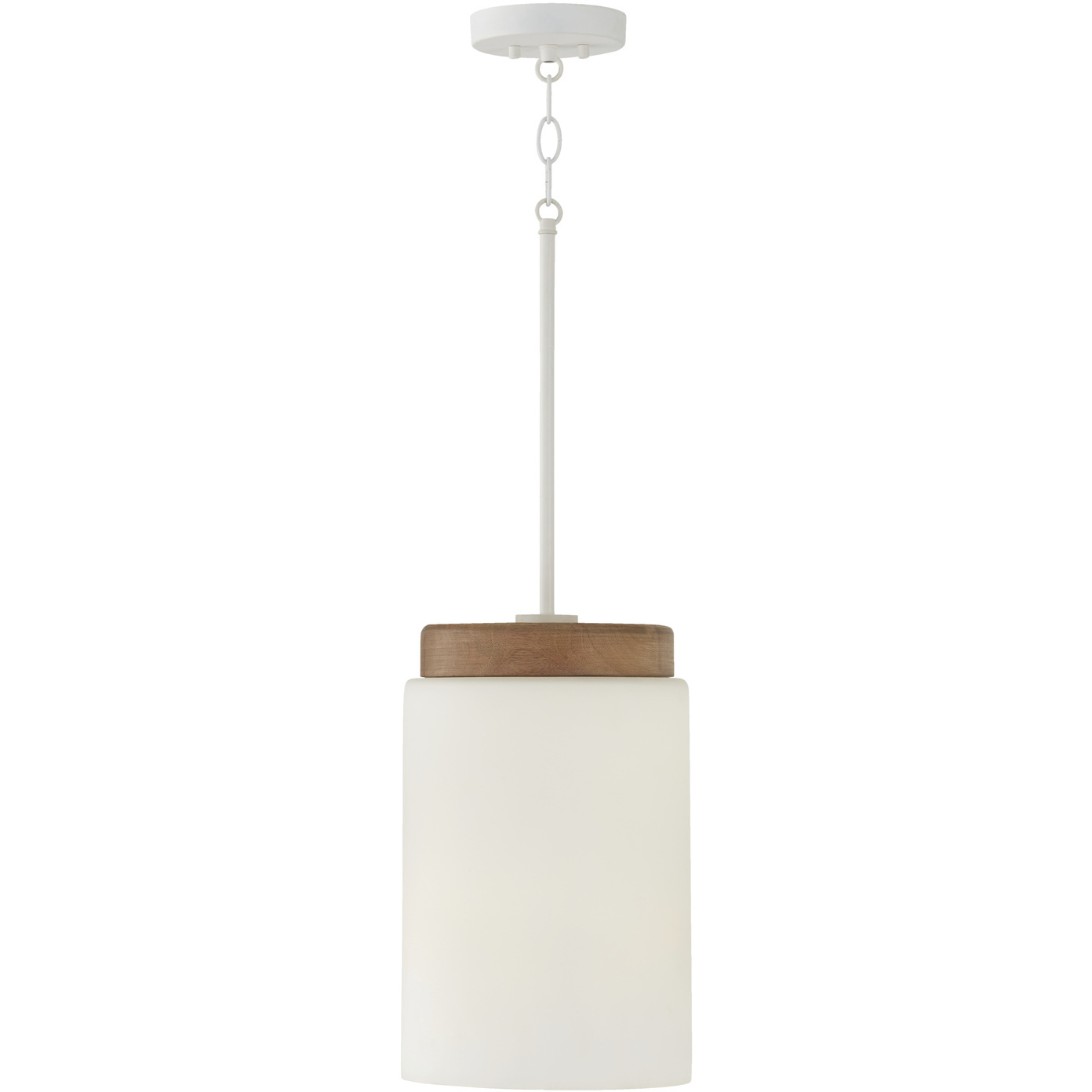 Liam 1 Light 9.25 inch Light Wood and White Pendant Ceiling Light