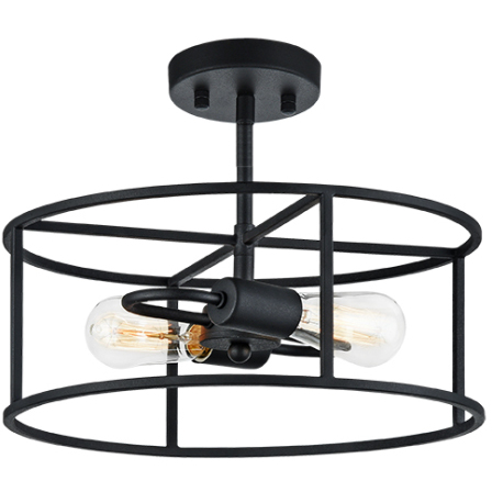 Candid 2 Light 14.25 inch Rusty Black Flush Mount Ceiling Light