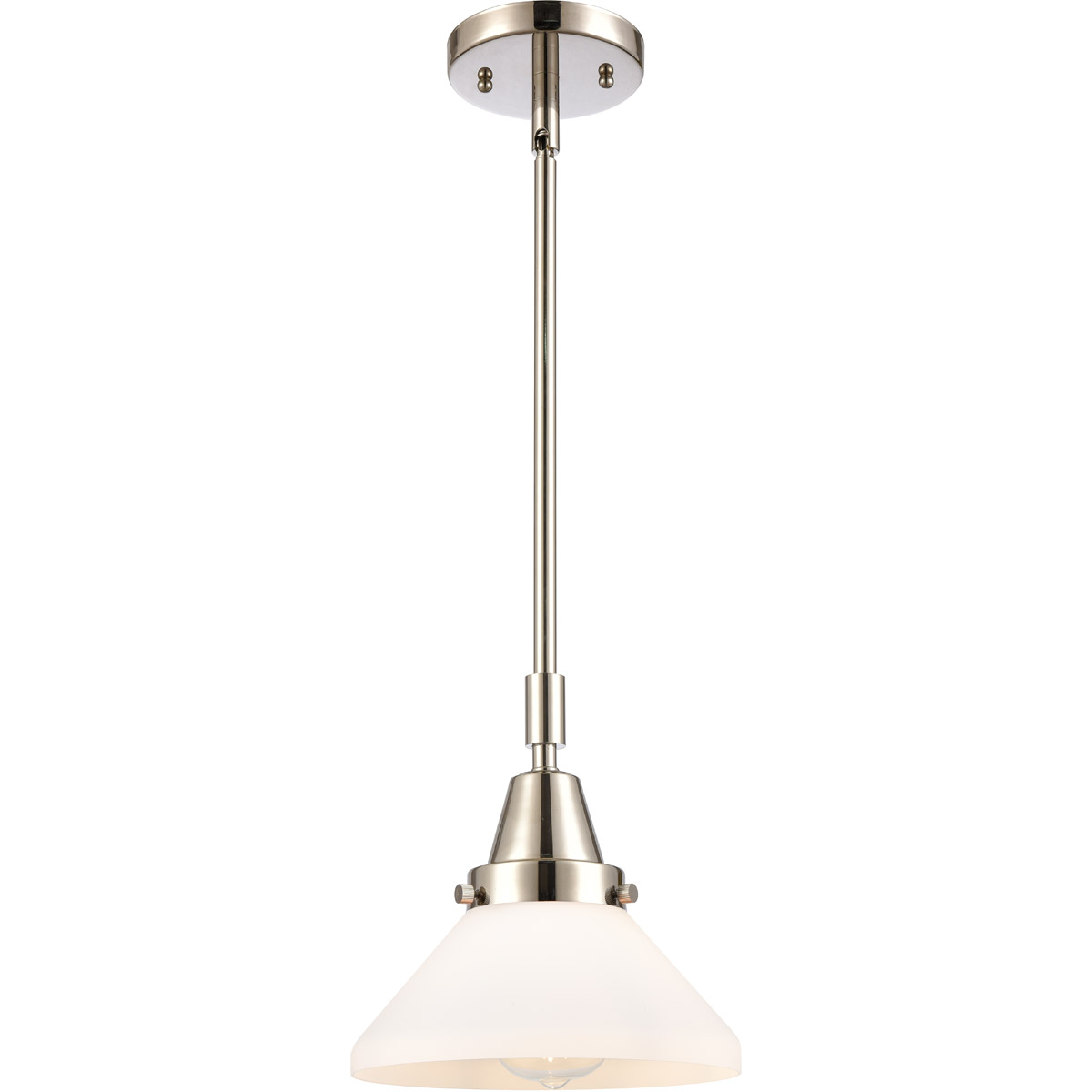 Franklin Restoration Caden 1 Light 8 inch Polished Nickel Mini Pendant Ceiling Light in Matte White Glass