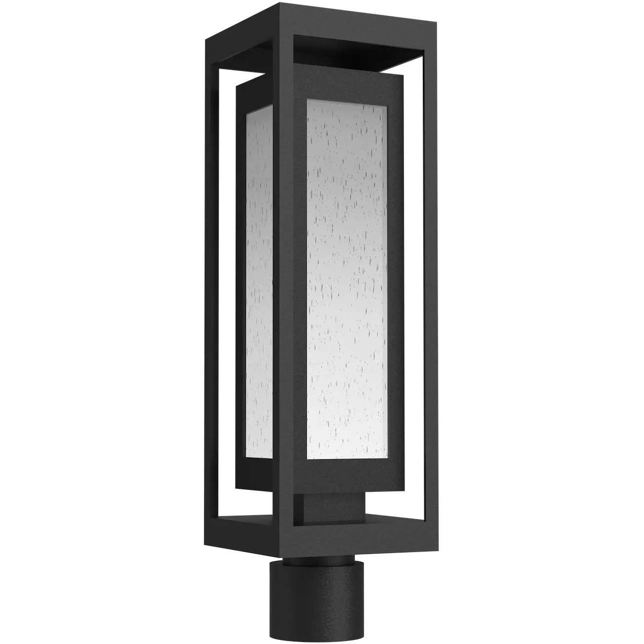 Double Box LED 18 inch Textured Black Outdoor Post Mount