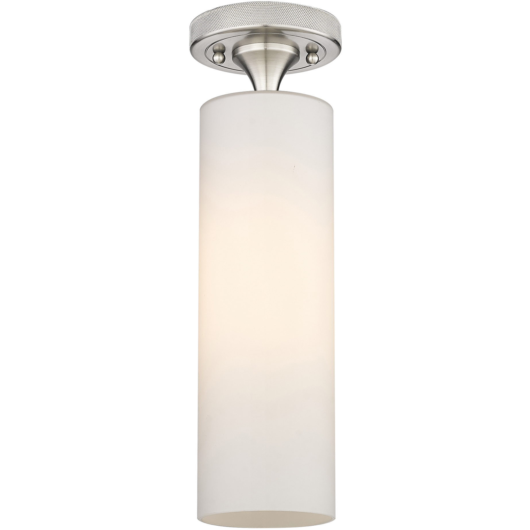 Downtown Urban Crown Point 1 Light 3.88 inch Satin Nickel Flush Mount Ceiling Light in Matte White