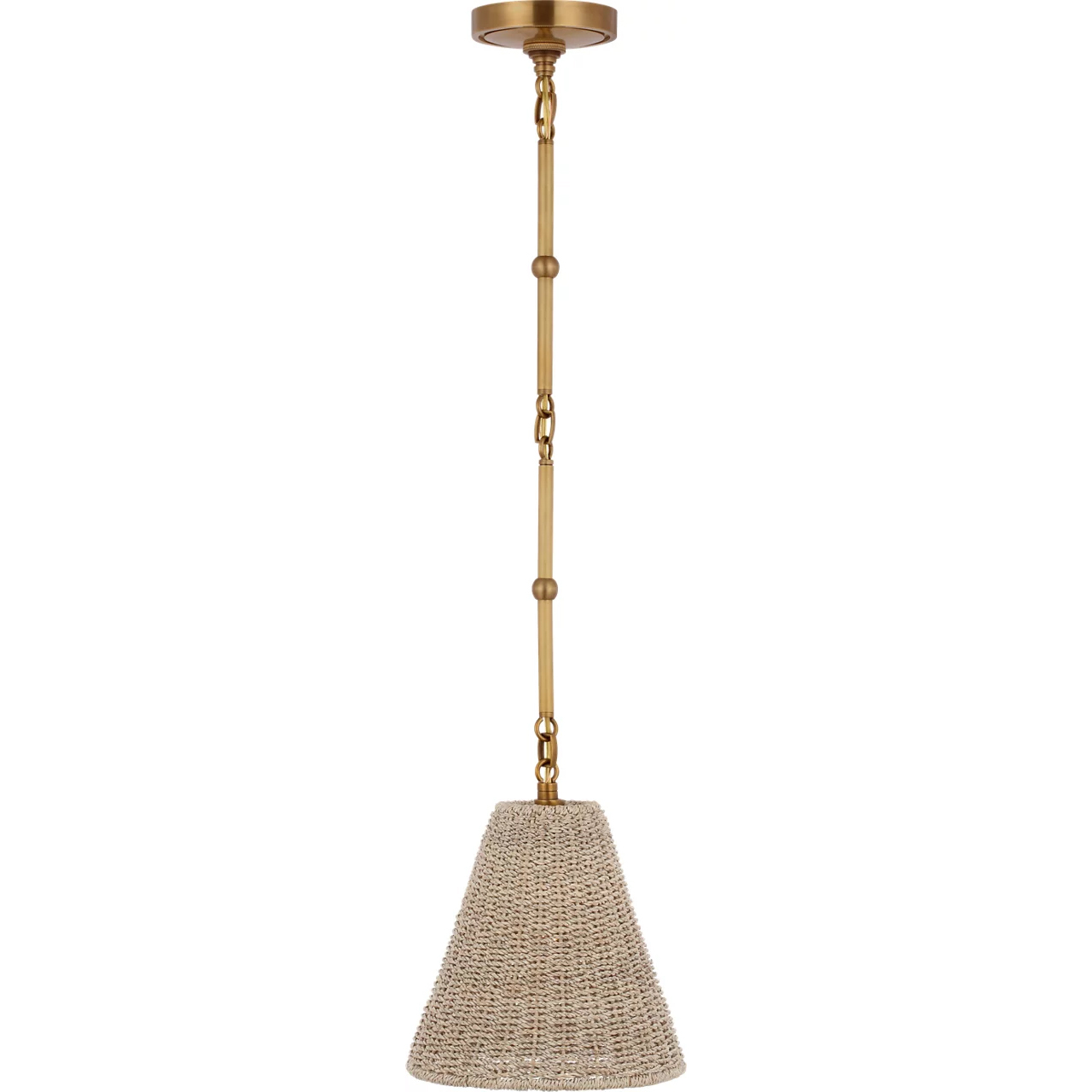 Thomas O'Brien Goodman 1 Light 9.5 inch Hand-Rubbed Antique Brass Hanging Shade Ceiling Light in Ash, Petite
