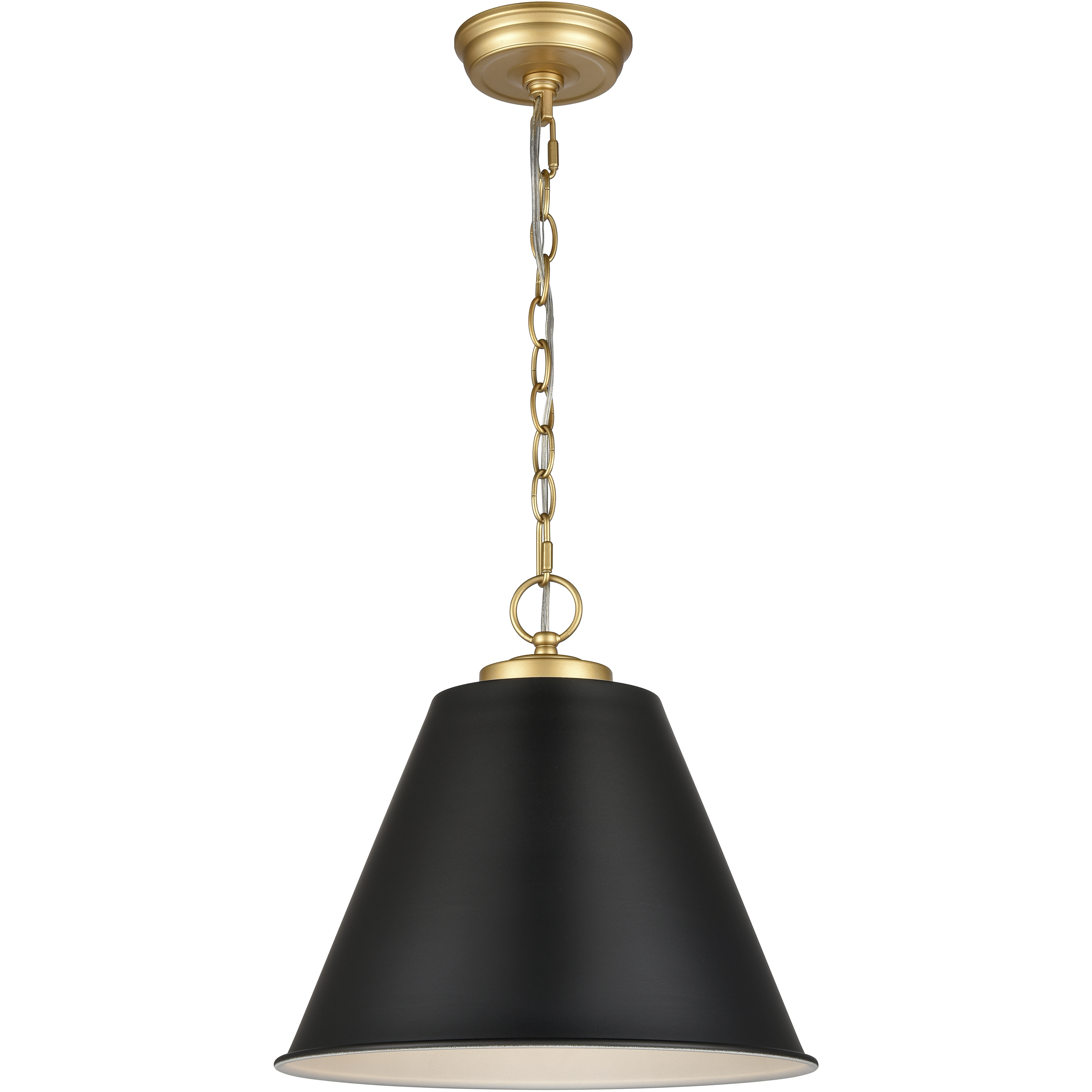 Elk Home Vellus 1 Light 14 inch Matte Black with Natural Antique Brass Pendant Ceiling Light in Matte Black/Natural Antique Brass 68164/1 - Open Box