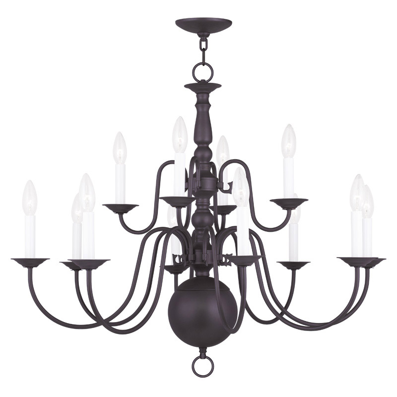 Williamsburgh 12 Light 32 inch Bronze Chandelier Ceiling Light
