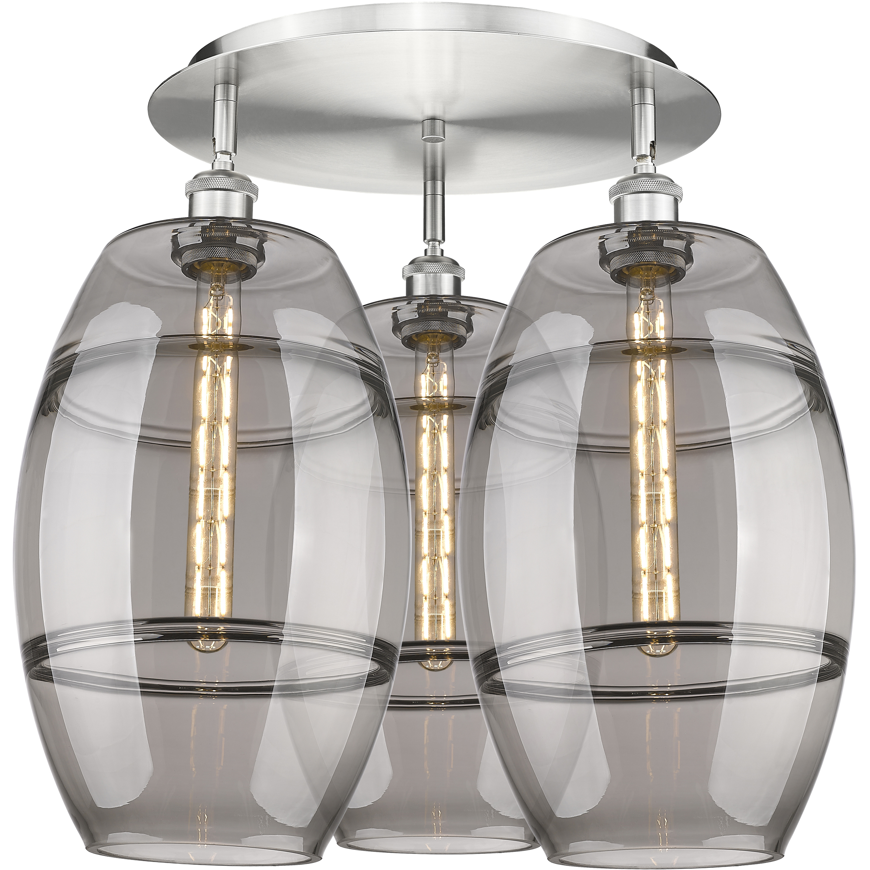 Ballston Vaz 3 Light 21.75 inch Satin Nickel Flush Mount Ceiling Light