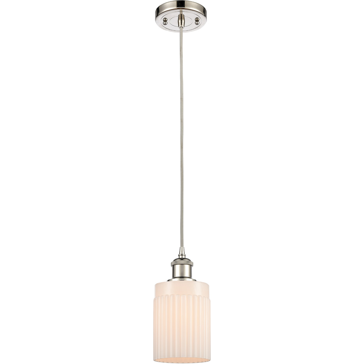 Ballston Hadley 1 Light 5 inch Polished Nickel Mini Pendant Ceiling Light in Matte White Glass, Ballston