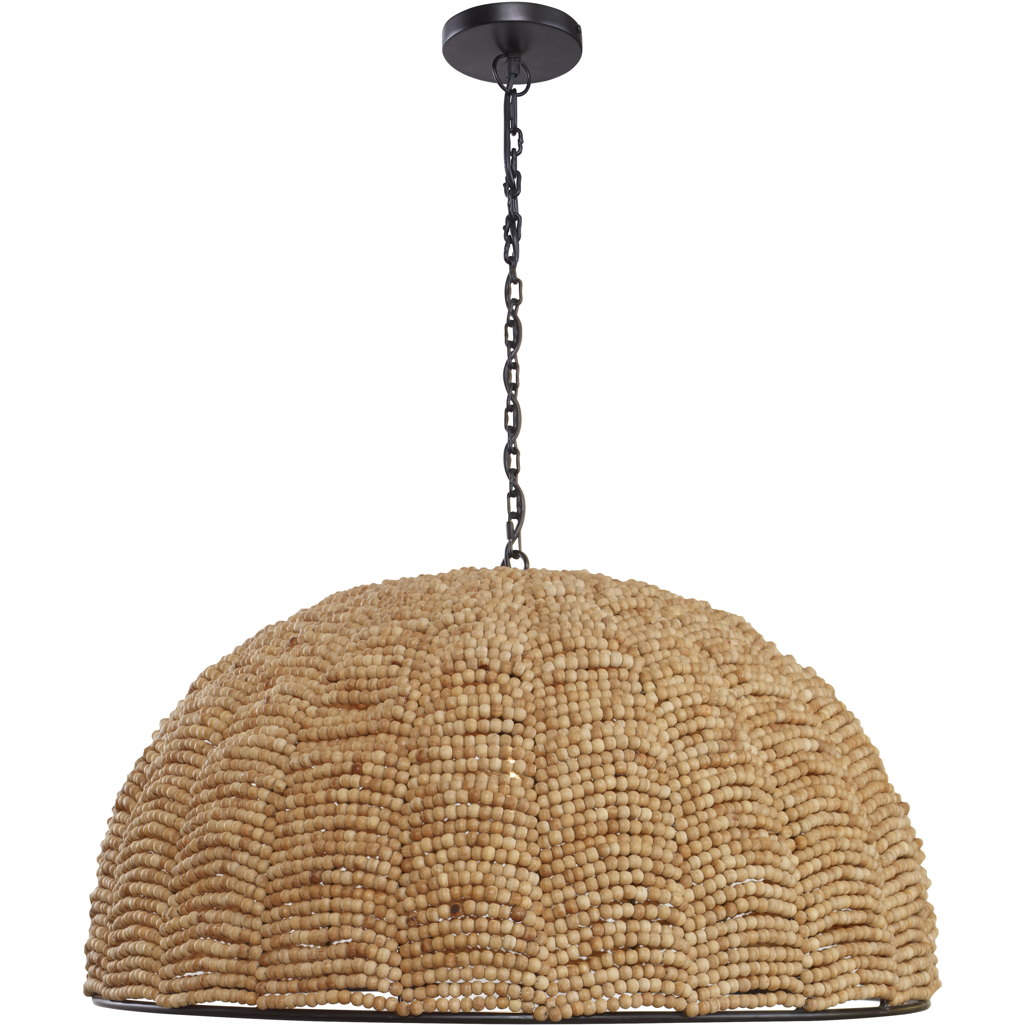 Martin 1 Light 30 inch Natural with Matte Black Pendant Ceiling Light