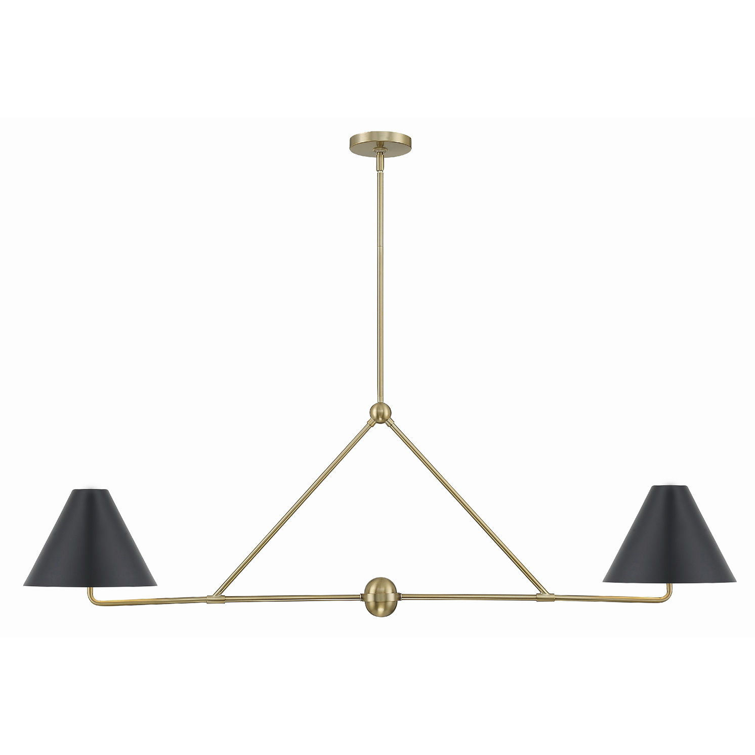 Xavier 4 Light 54 inch Vibrant Gold Linear Chandelier Ceiling Light