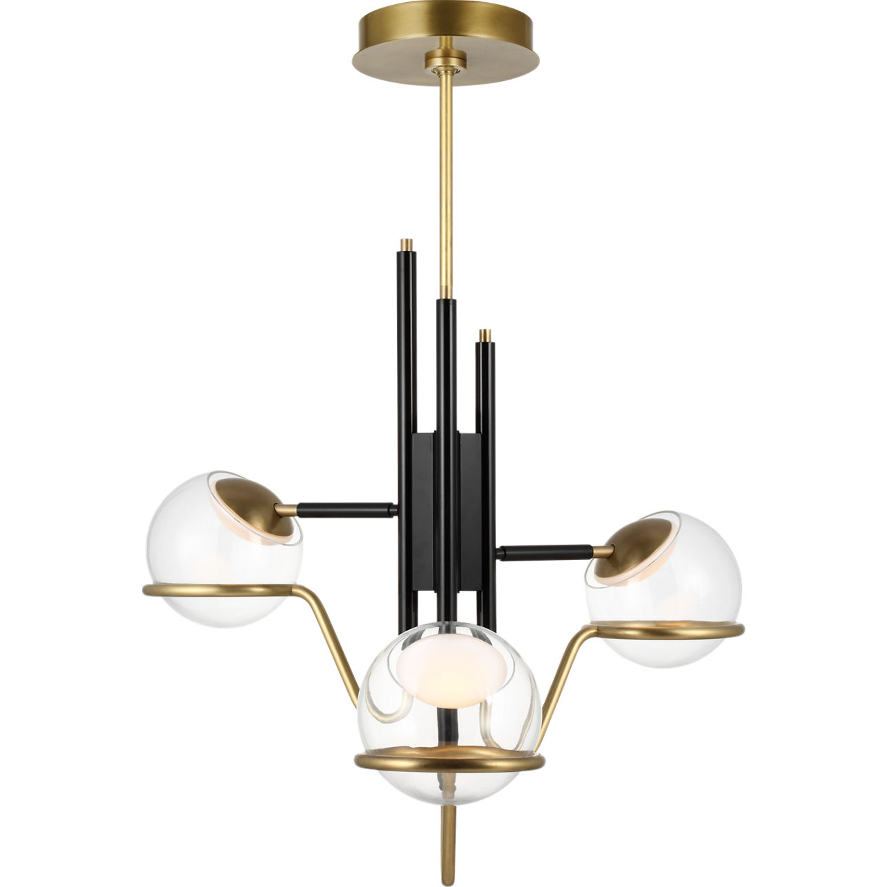 Avroko Crosby LED 26.4 inch Glossy Black/Natural Brass Pendant Ceiling Light, Integrated LED