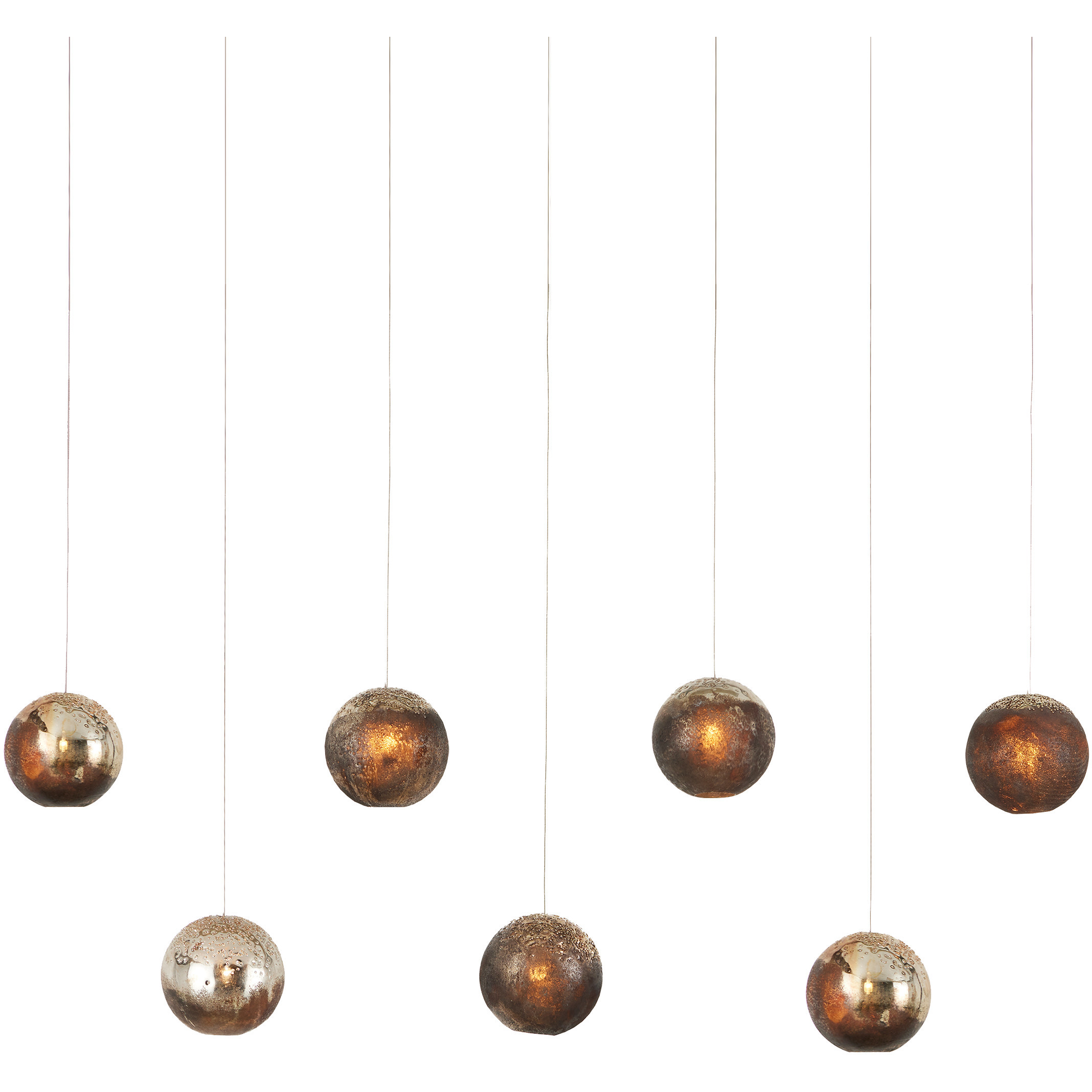 Pathos 7 Light 57 inch Antique Silver Leaf Multi-Drop Pendant Ceiling Light