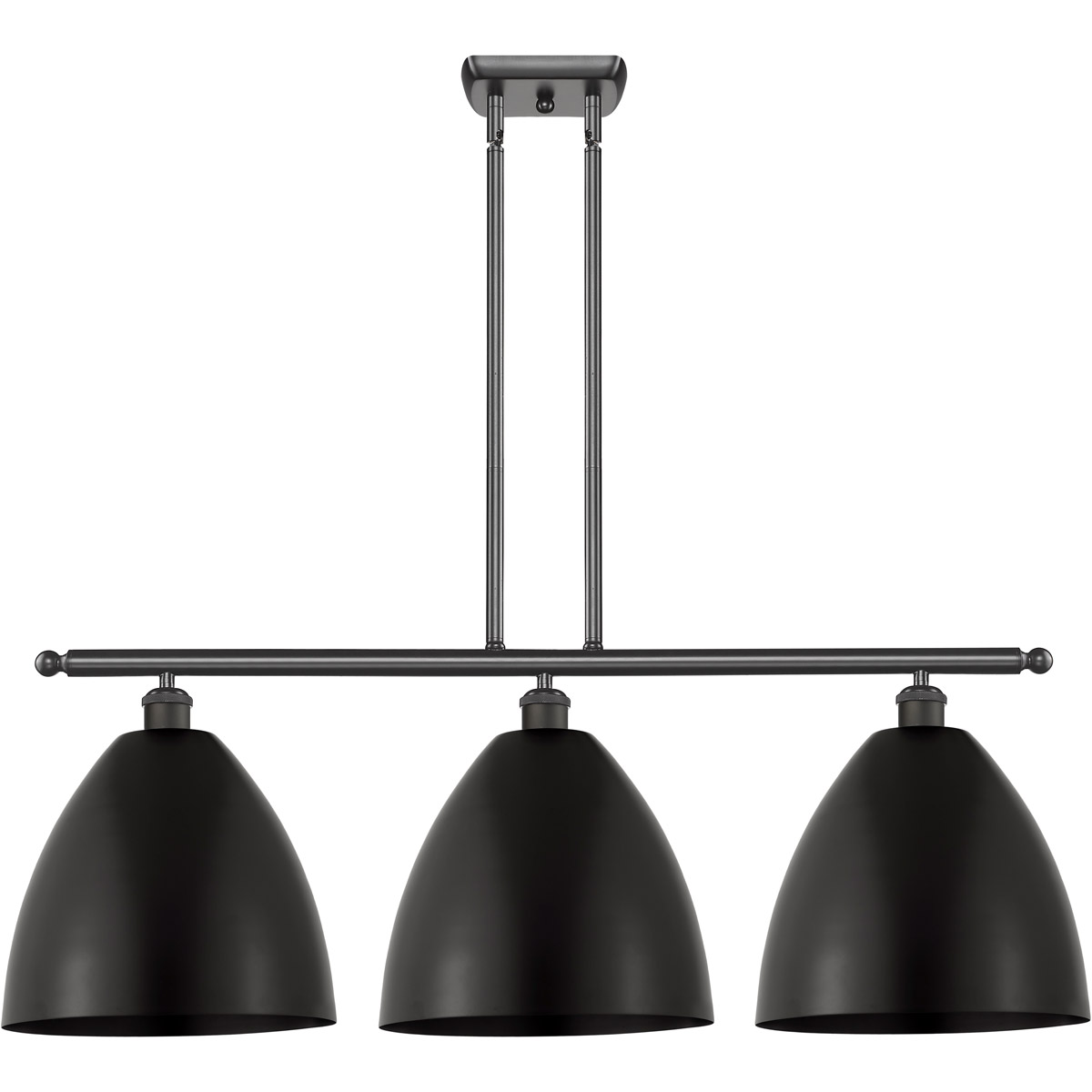 Ballston Plymouth Dome 3 Light 39 inch Antique Brass Island Light Ceiling Light in Matte Green
