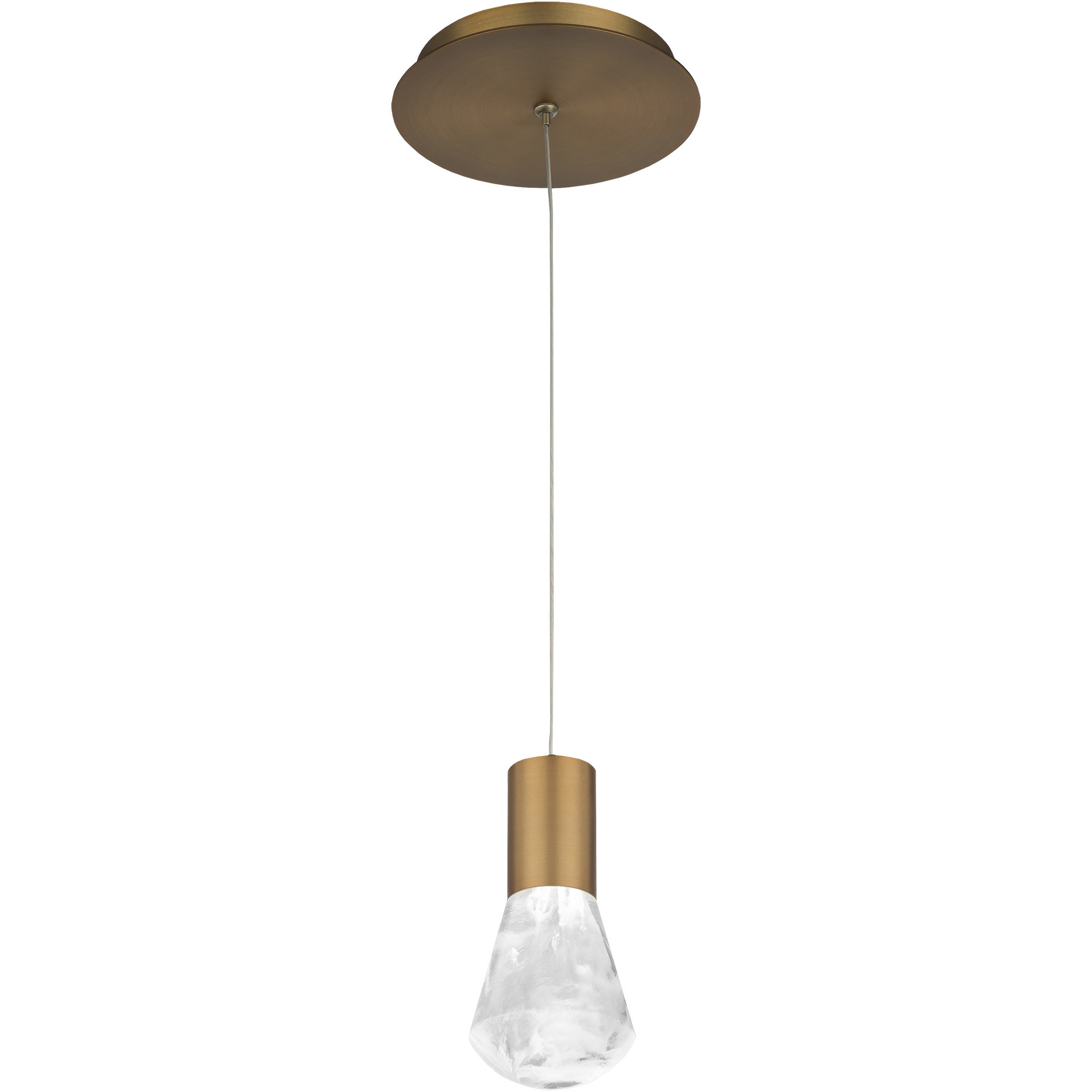 Plum LED 15 inch Aged Brass Mini Pendant Ceiling Light