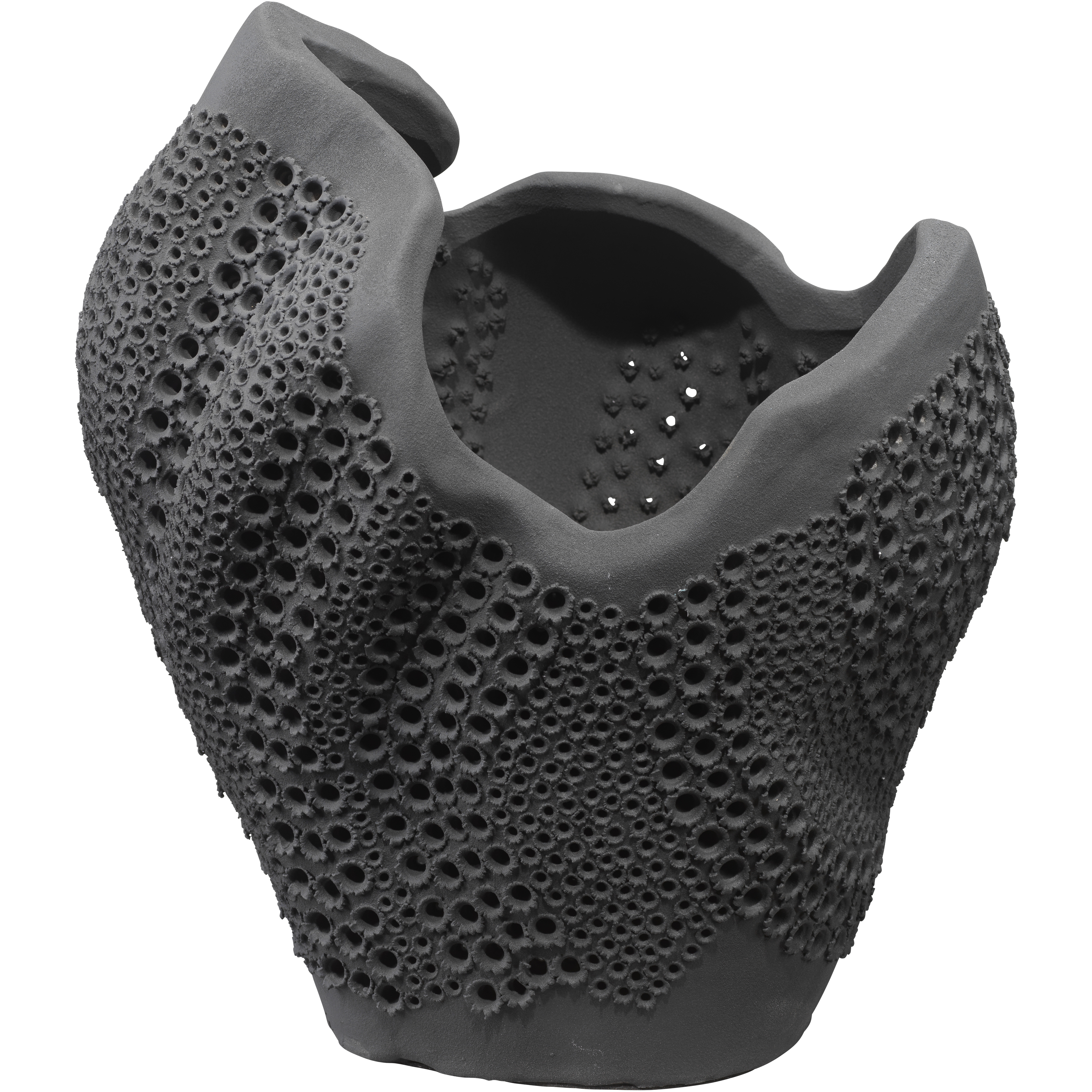 Dynasty 13.5 X 11.75 inch Vase in Matte Black Porcelain