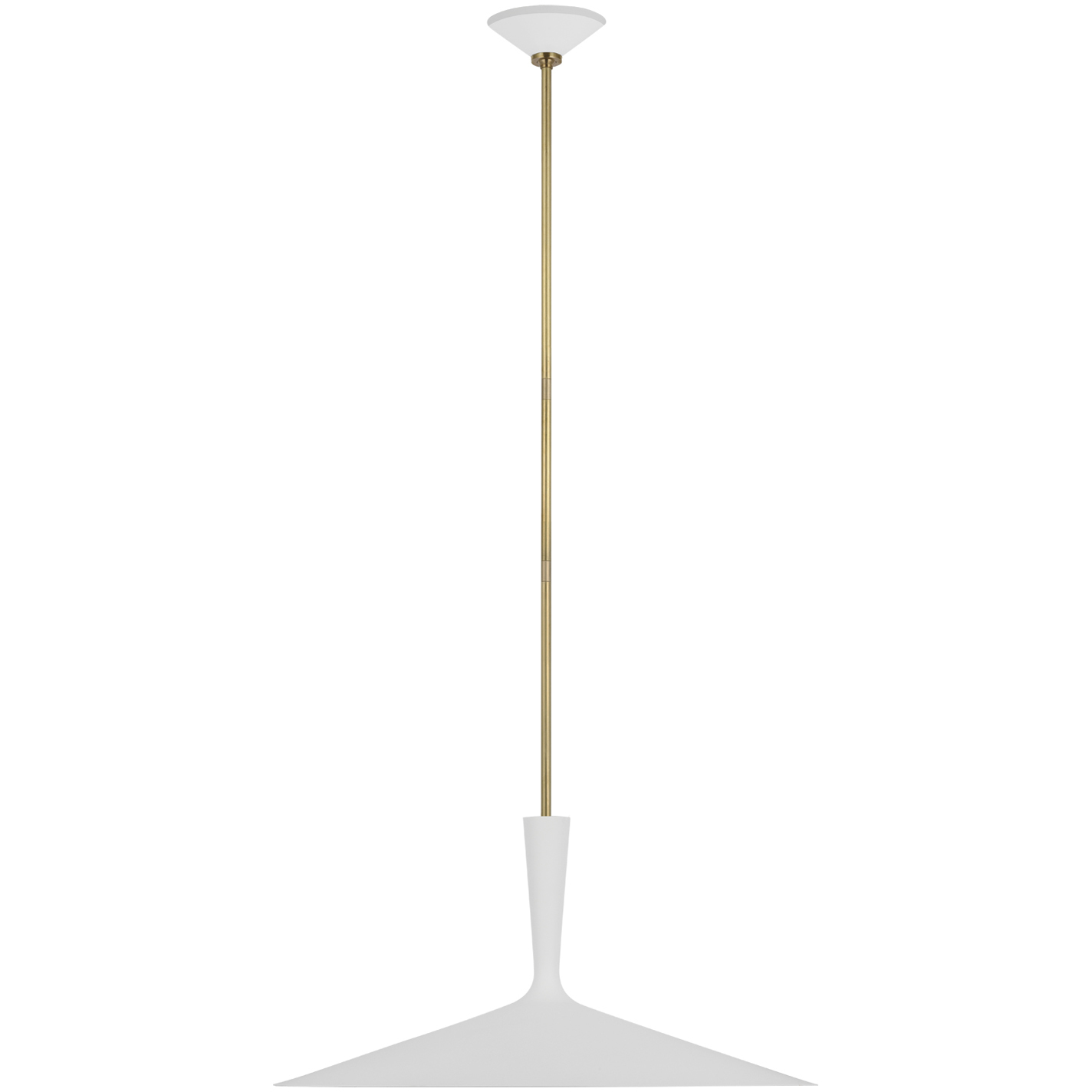 AERIN Rosetta LED 26 inch Matte White and Hand-Rubbed Antique Brass Pendant Ceiling Light, XL