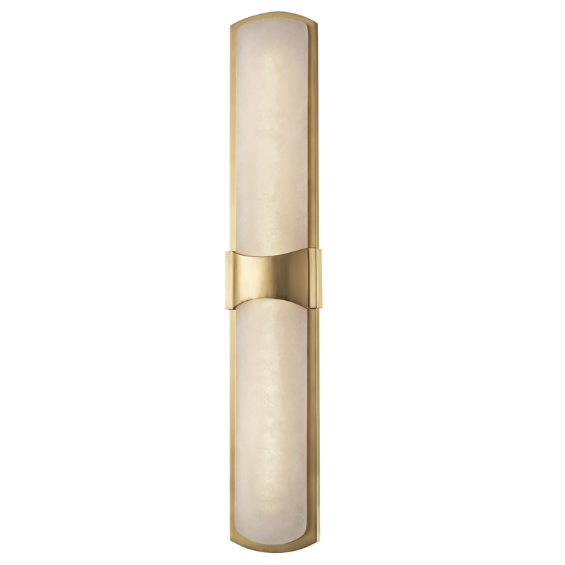 Valencia LED 4.75 inch Aged Brass ADA Wall Sconce Wall Light, Spanish Alabaster