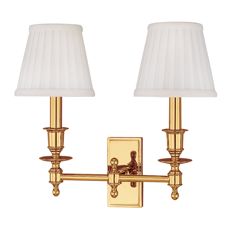Ludlow 2 Light 14 inch Polished Brass Wall Sconce Wall Light