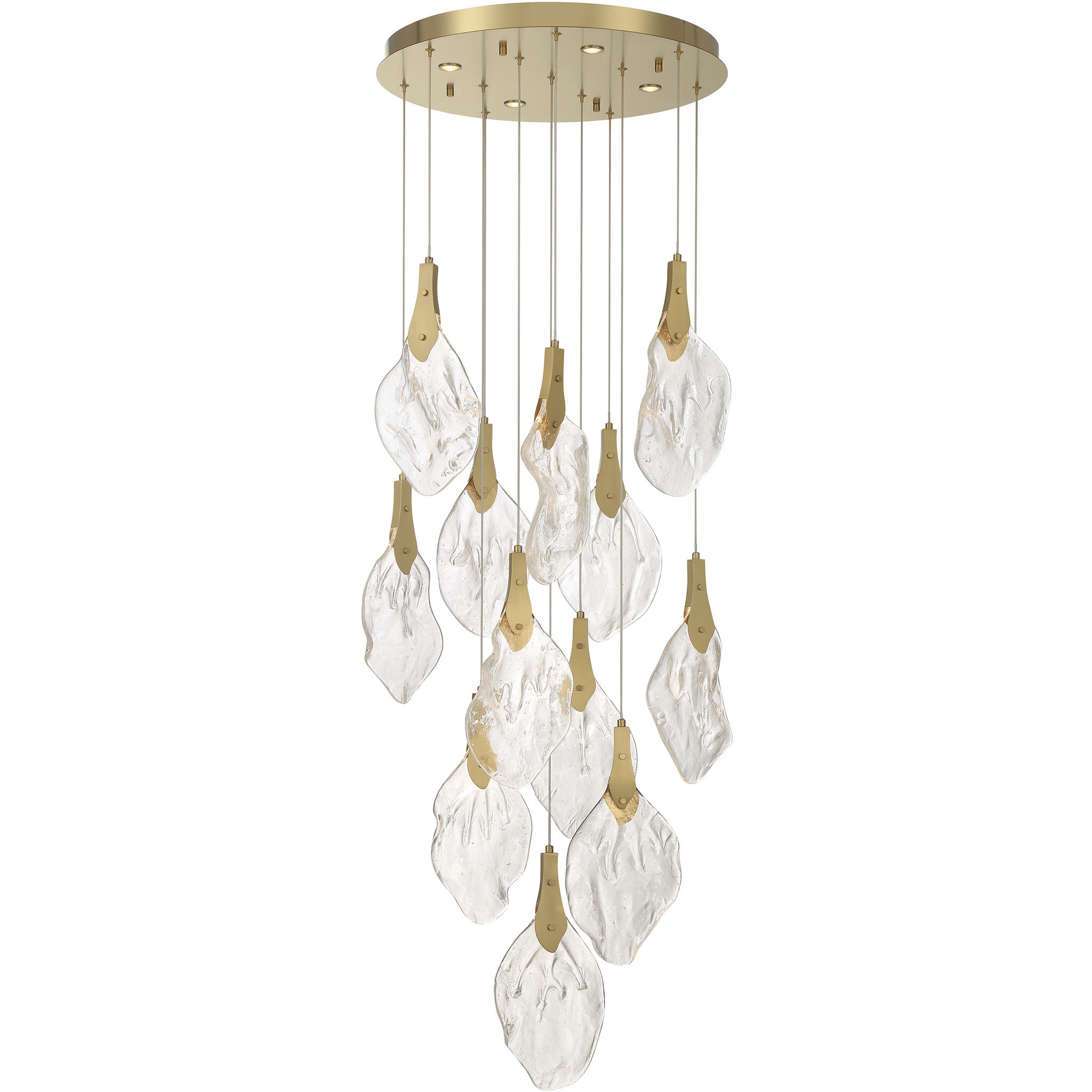 Jateo LED 24 inch Gold Multi Drop Chandelier Ceiling Light