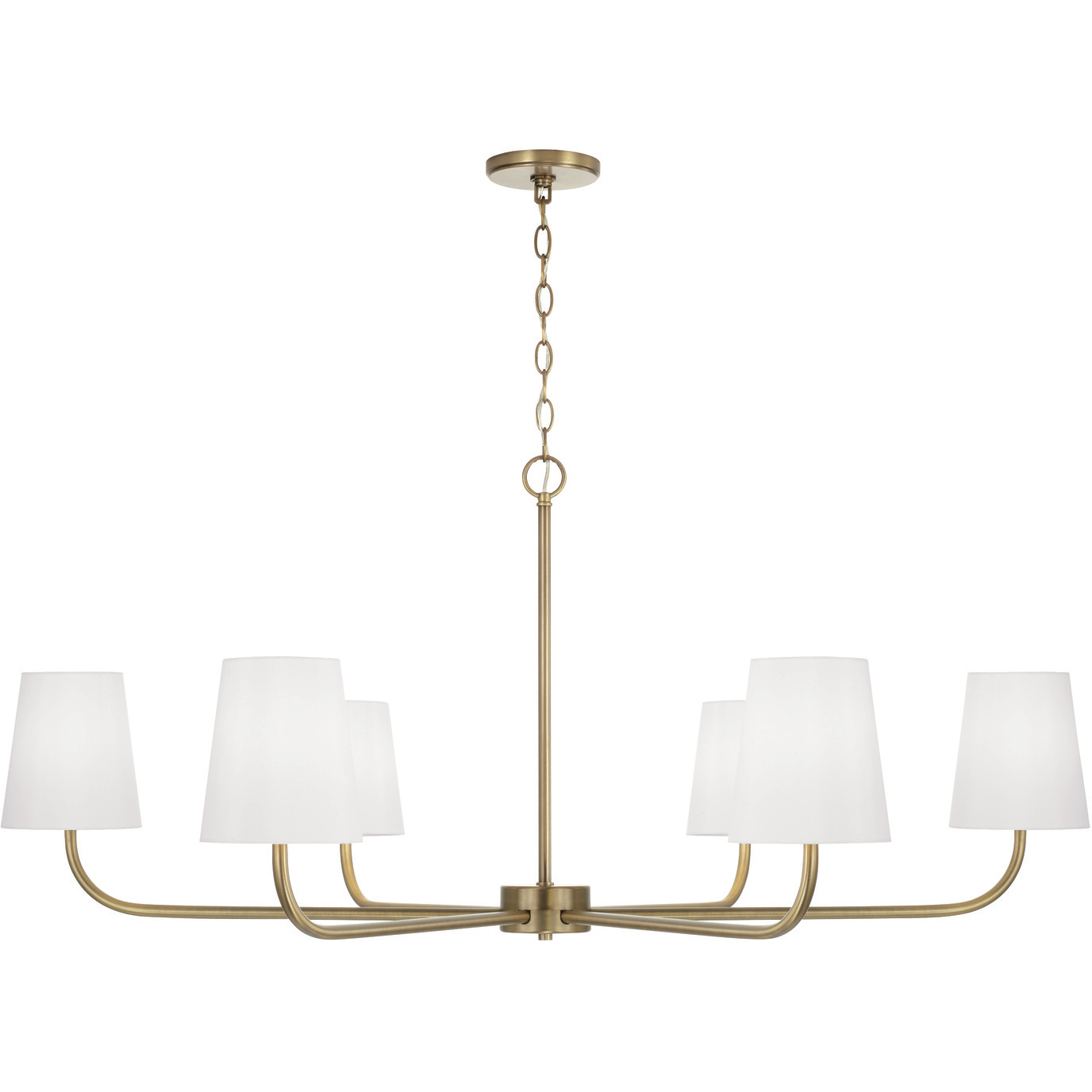 Brody 6 Light 47 inch Aged Brass Chandelier Ceiling Light