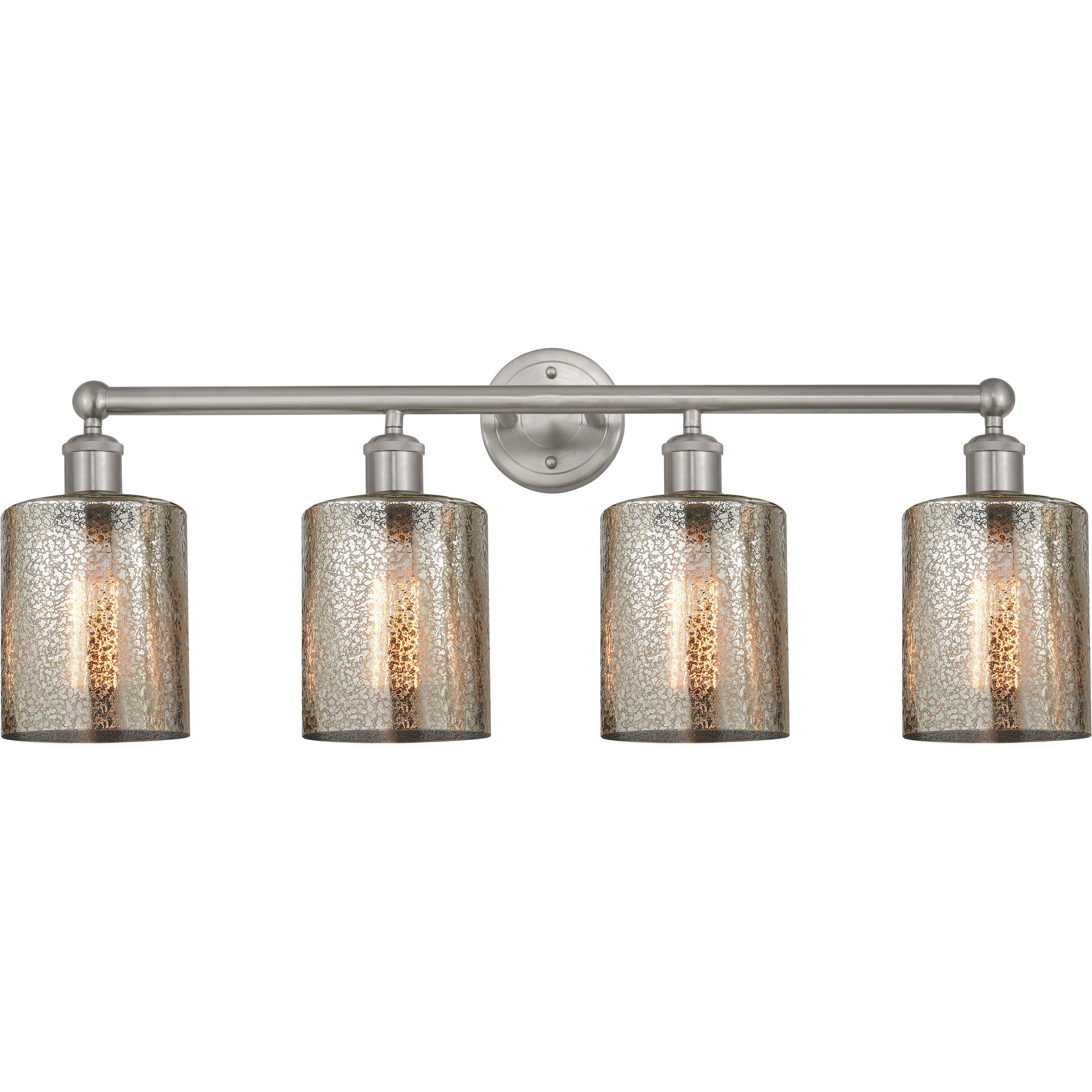 Edison Cobbleskill 4 Light 32 inch Brushed Satin Nickel Bath Vanity Light Wall Light in Mercury Glass