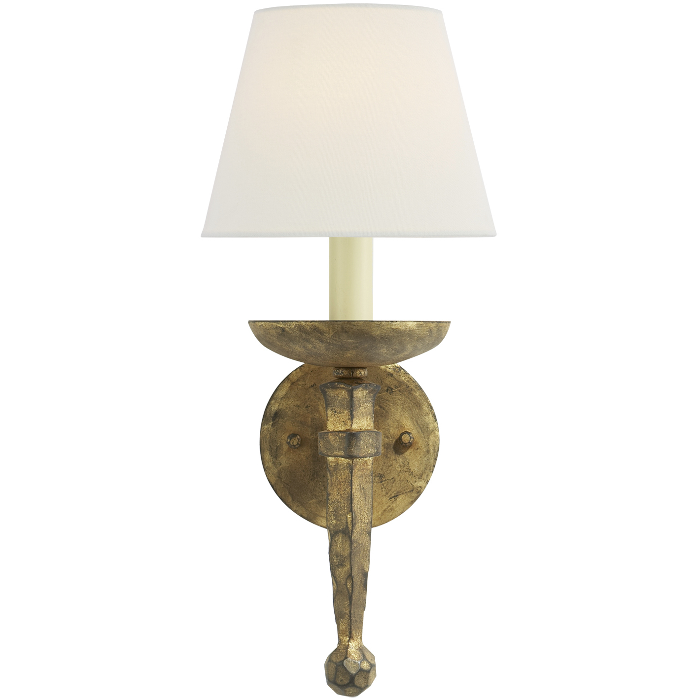 Chapman & Myers Iron Torch 1 Light 8 inch Gilded Iron Sconce Wall Light in Linen