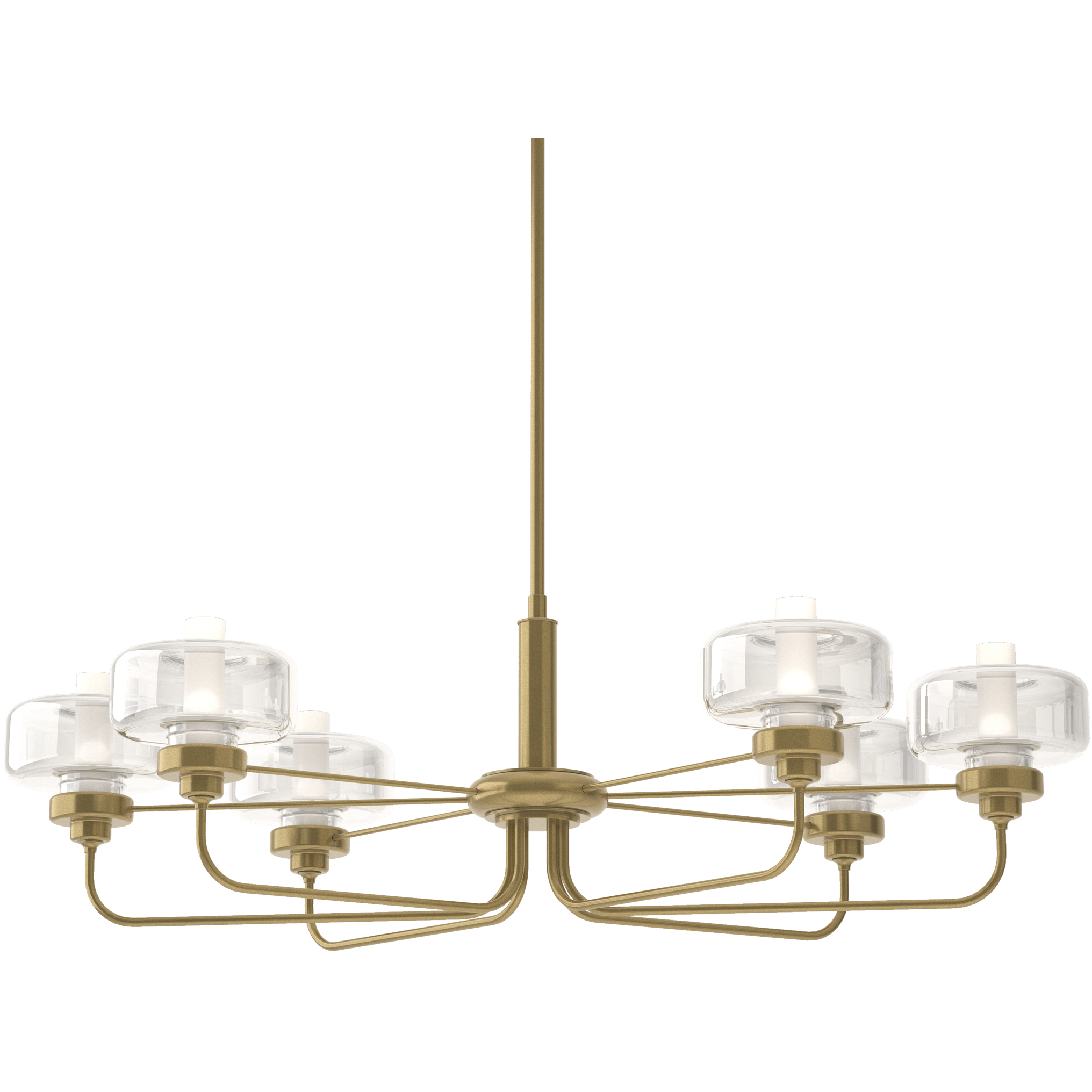 Nola 6 Light 42.4 inch Modern Brass Pendant Ceiling Light in Clear