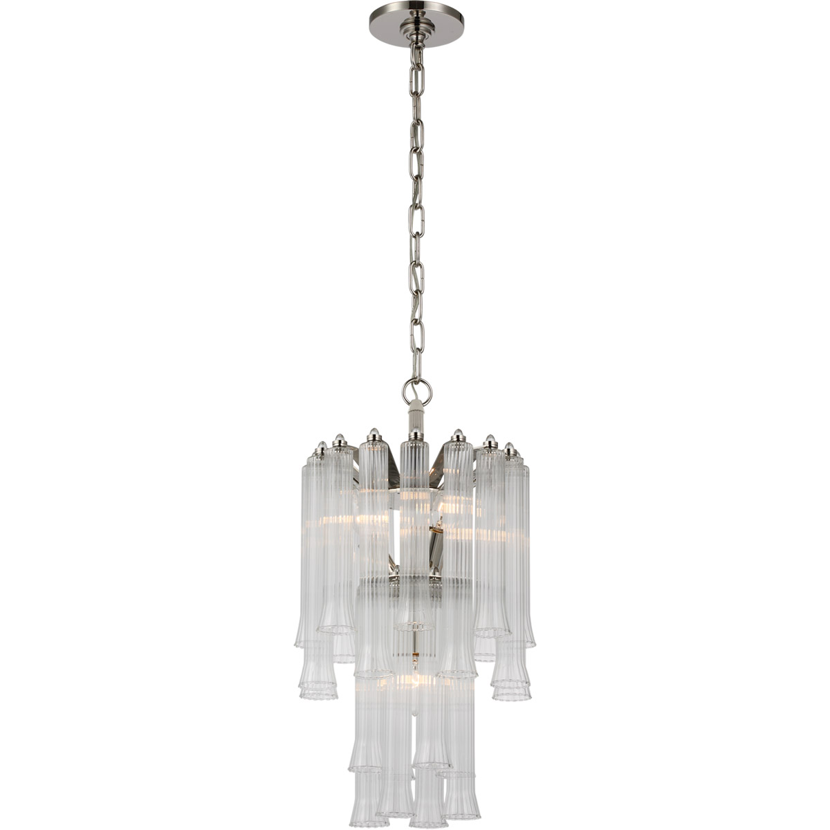 Julie Neill Lorelei LED 12 inch Polished Nickel Waterfall Chandelier Ceiling Light, Petite