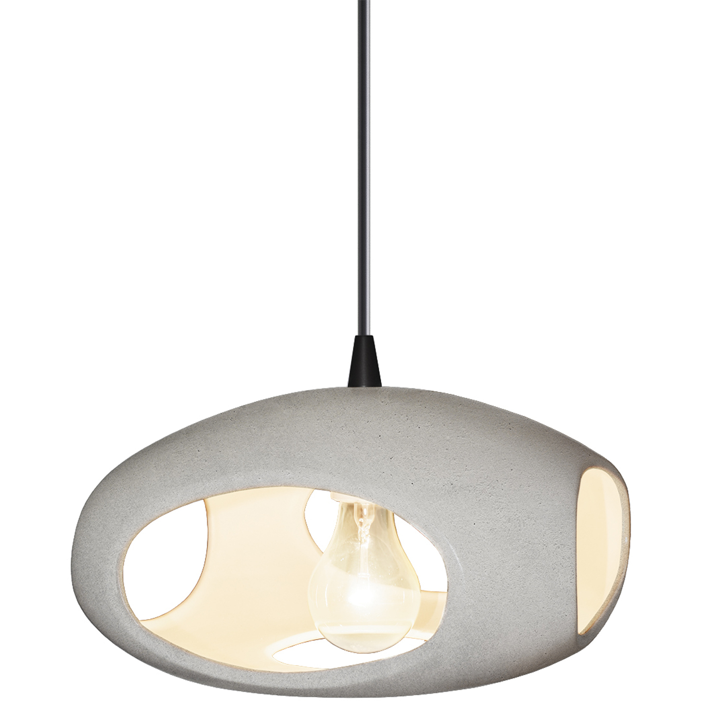 Radiance Collection 1 Light 12 inch Matte Black and Concrete and Black Pendant Ceiling Light